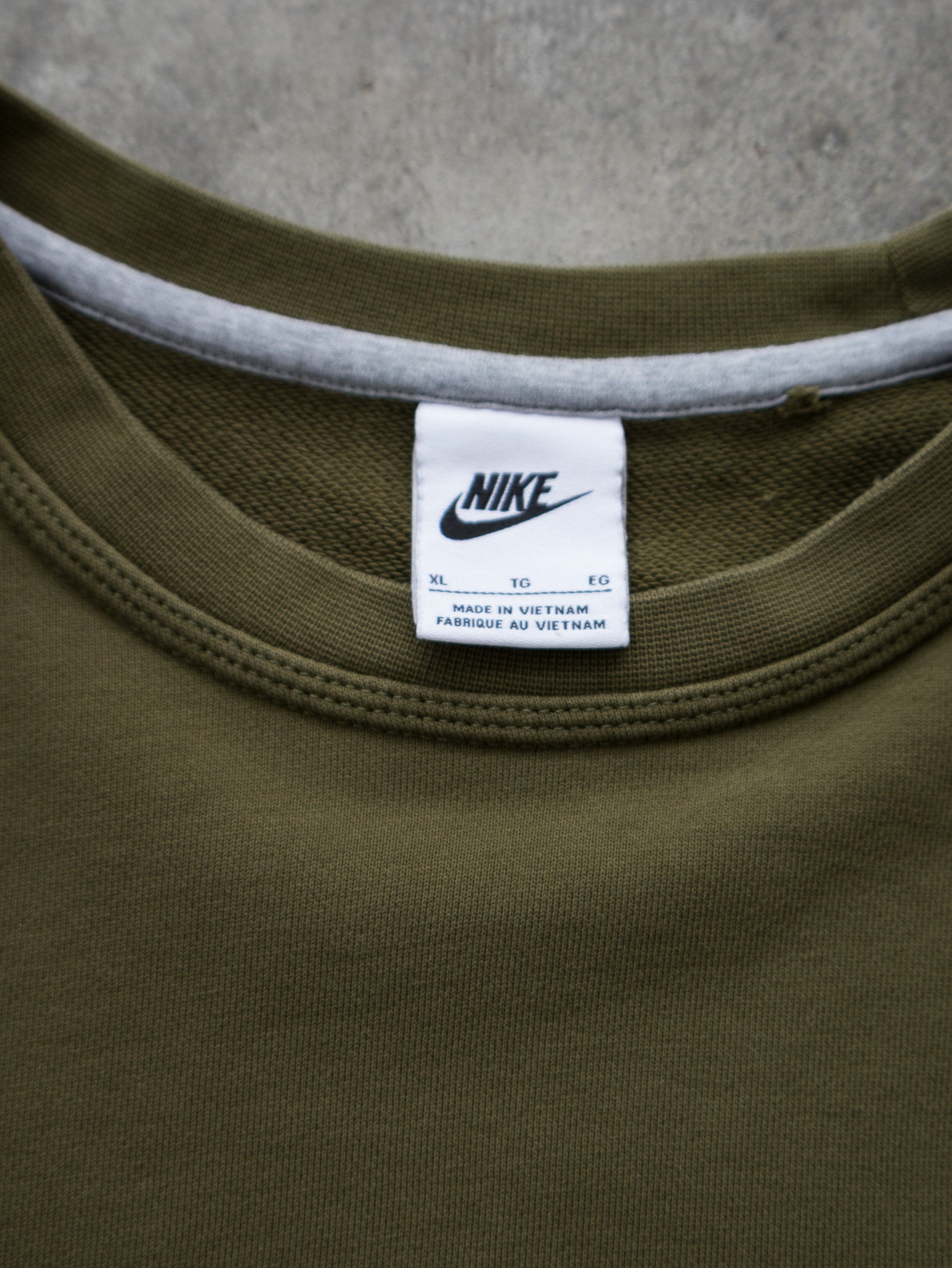 Vintage Olive Nike Sweatshirt (XL)