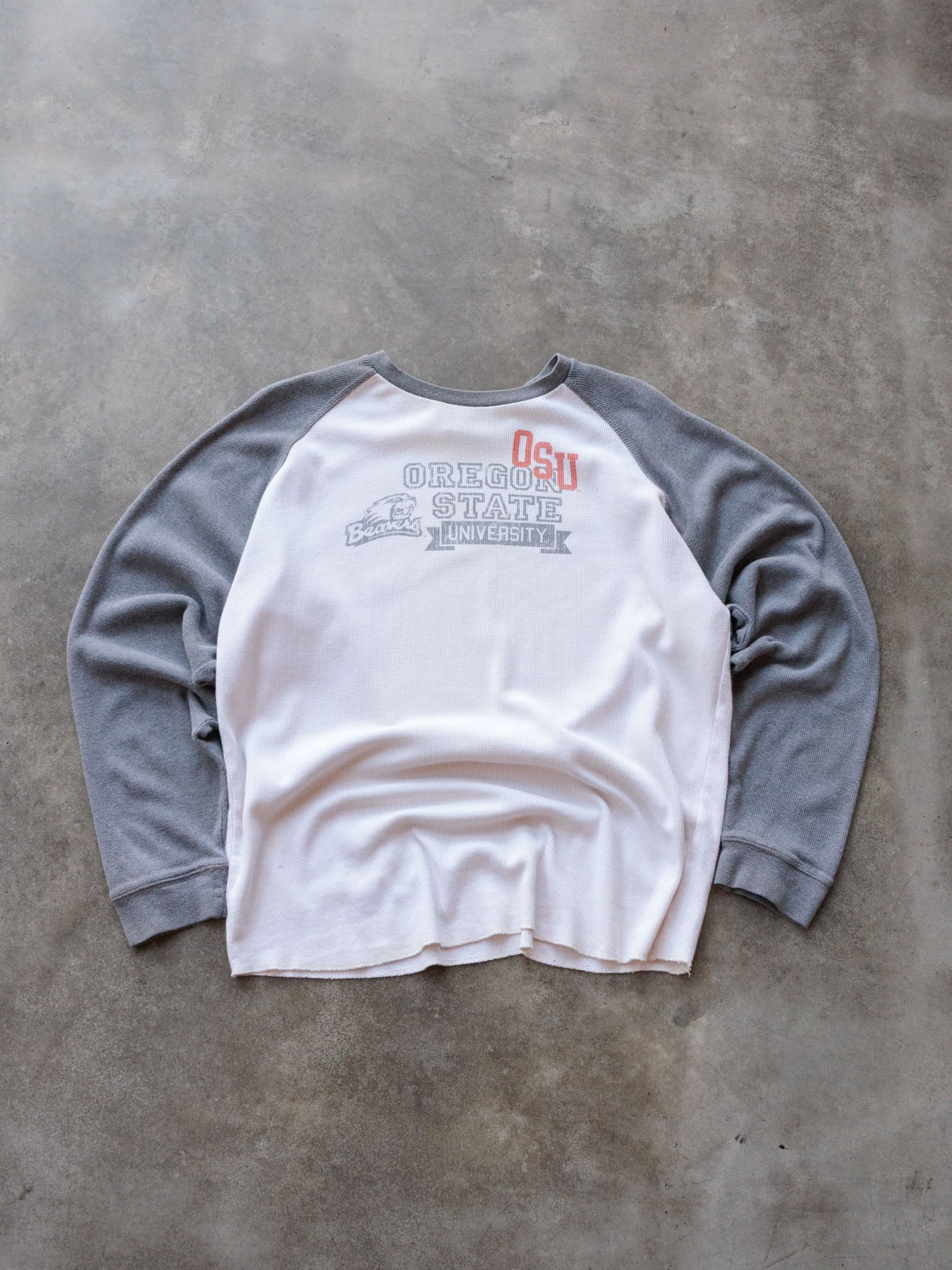 Vintage White Oregon State Beavers Long Sleeve Tee (XL)