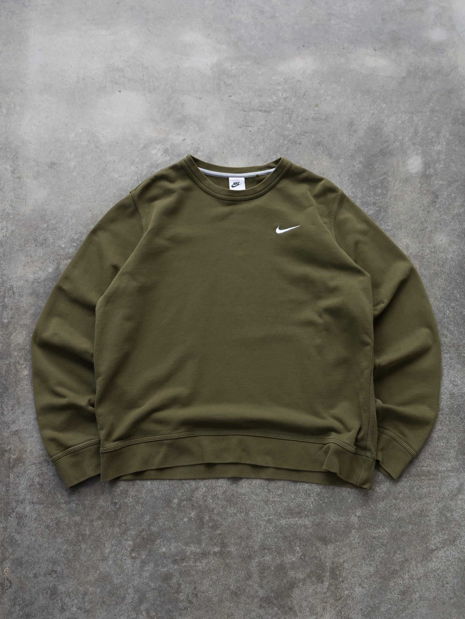 Vintage Olive Nike Sweatshirt (XL)