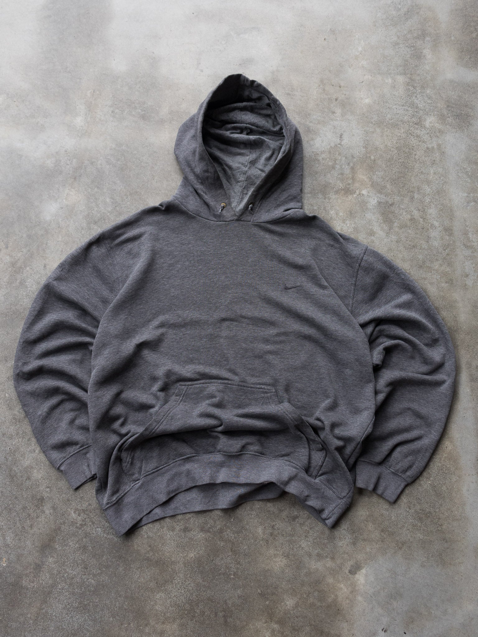 Vintage Grey Nike Swoosh Hoodie (2XL)