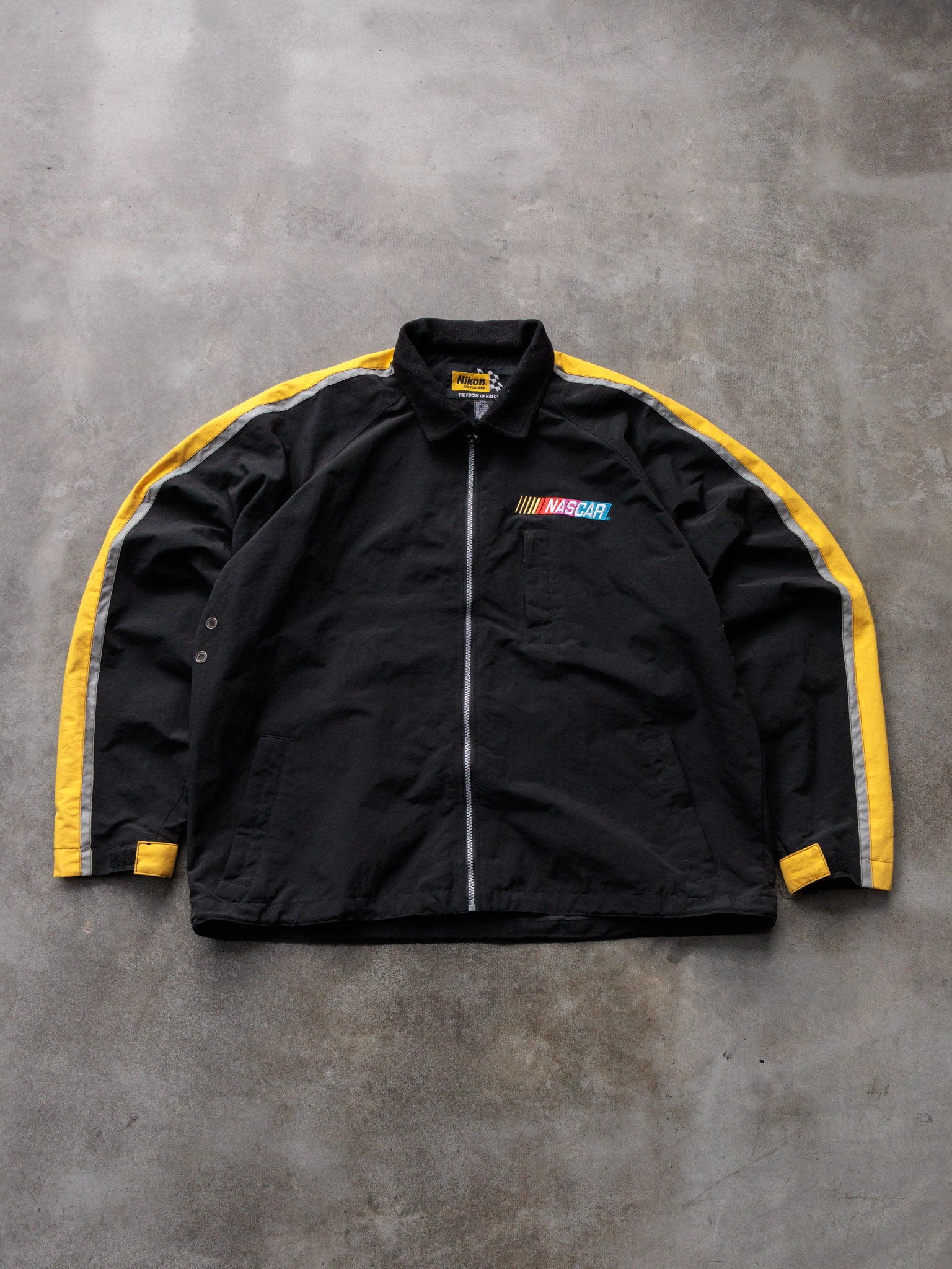 Vintage 90s Black NASCAR Colourblock Jacket (2XL)