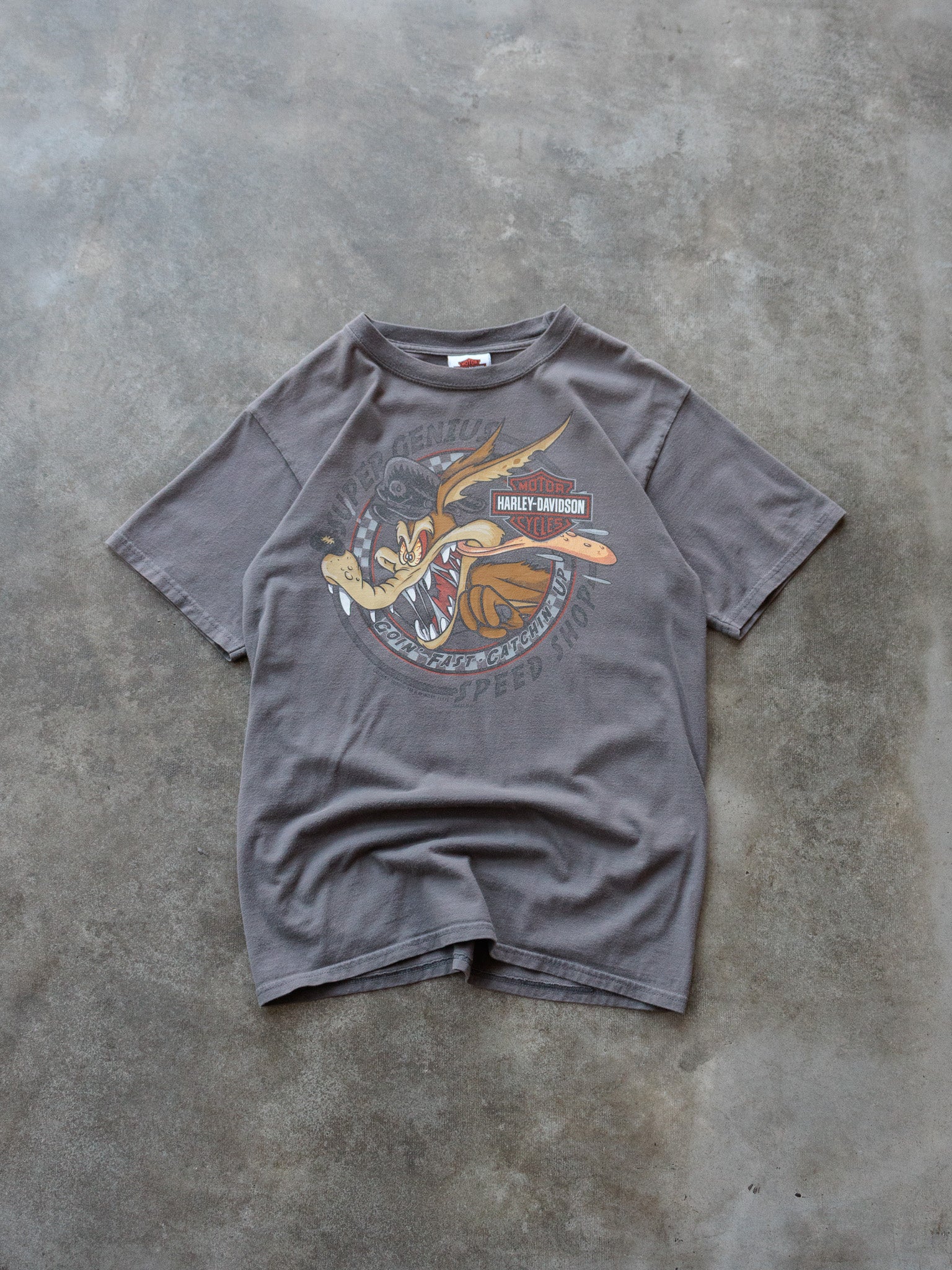 Vintage Grey Harley-Davidson Wile E Coyote Tee (S)