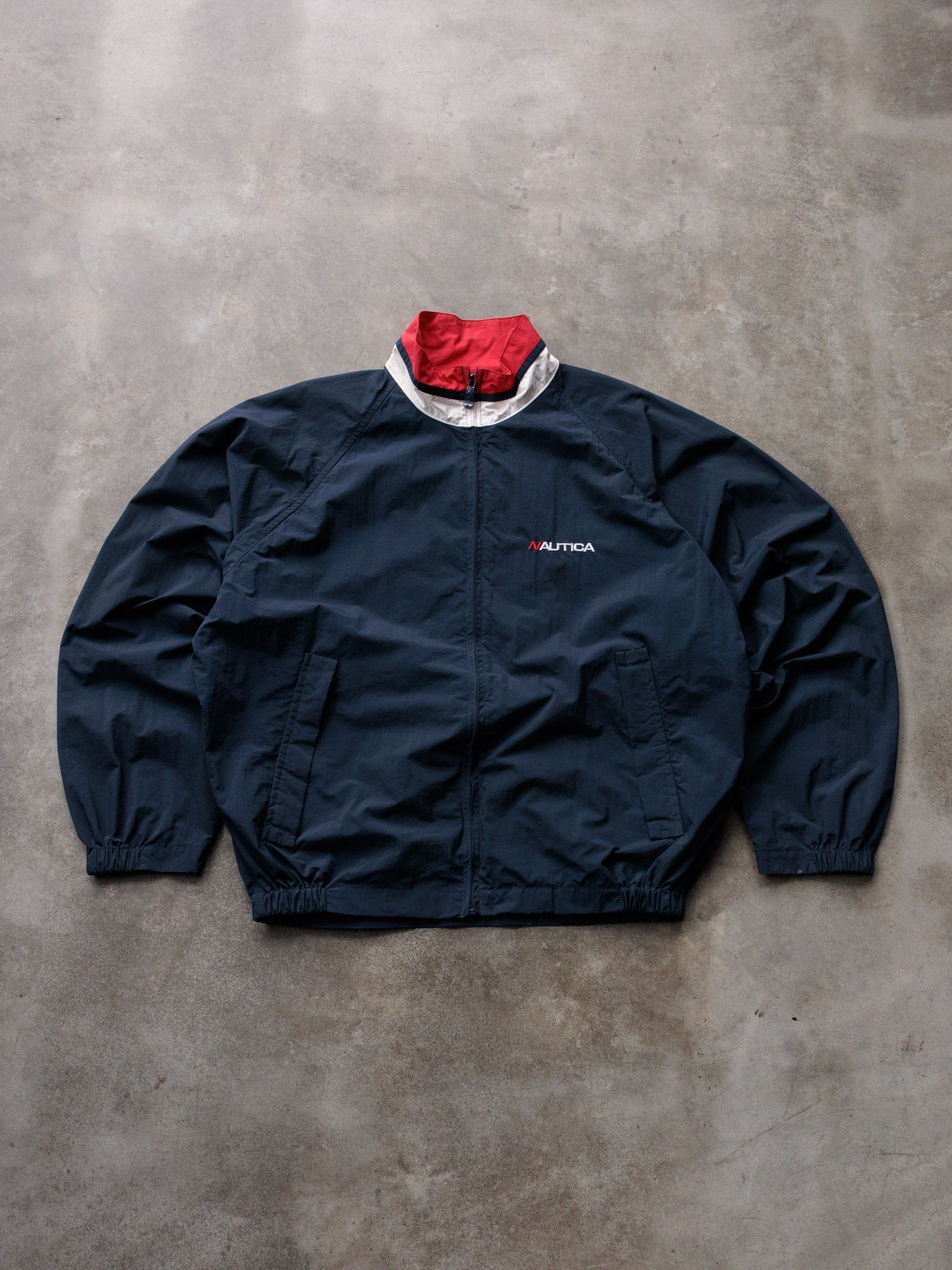 Vintage 1997 Navy Nautica Challenge Windbreaker (XL)