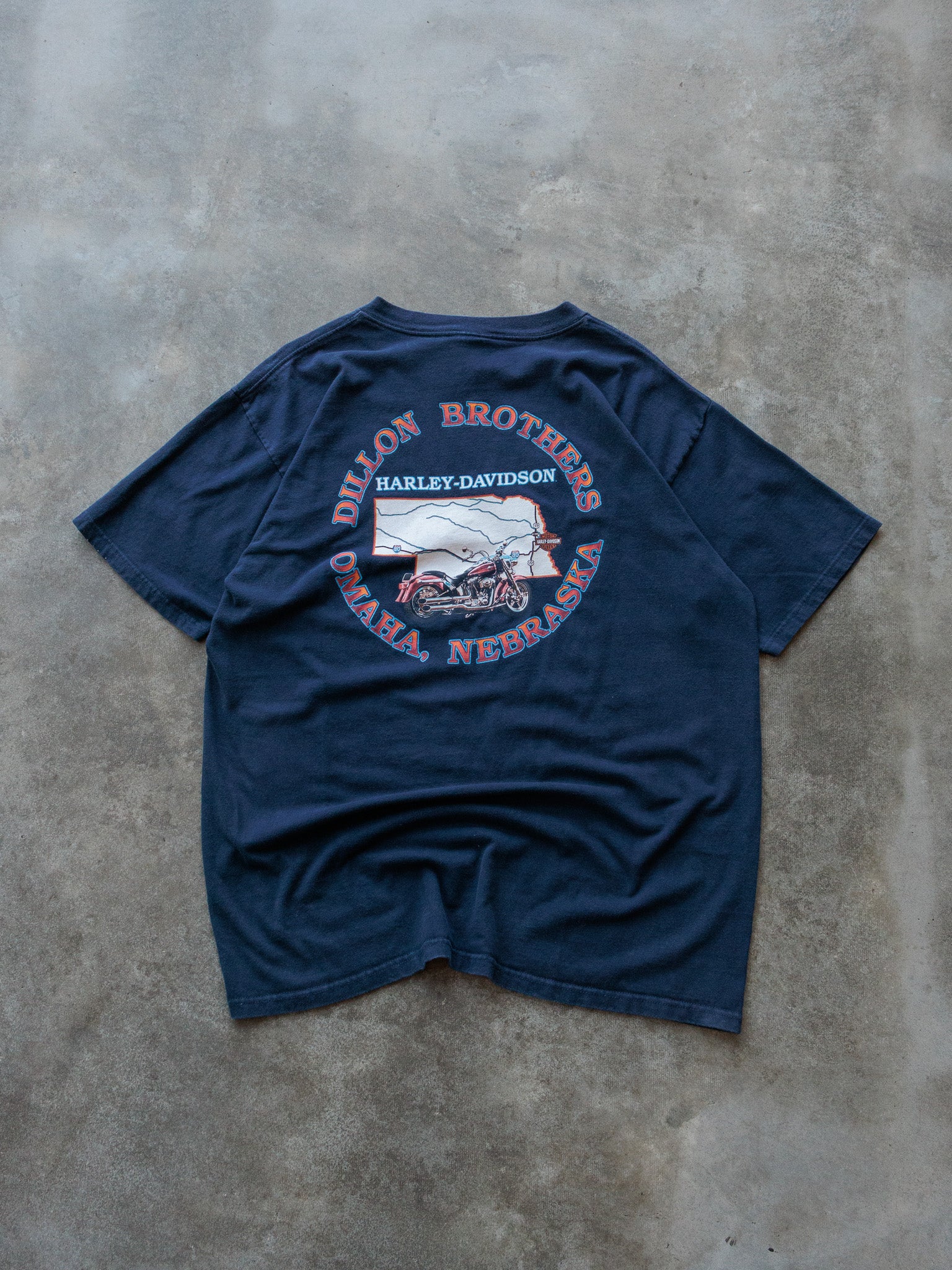Vintage 00s Navy Harley-Davidson Omaha Nebraska Tee (XL)