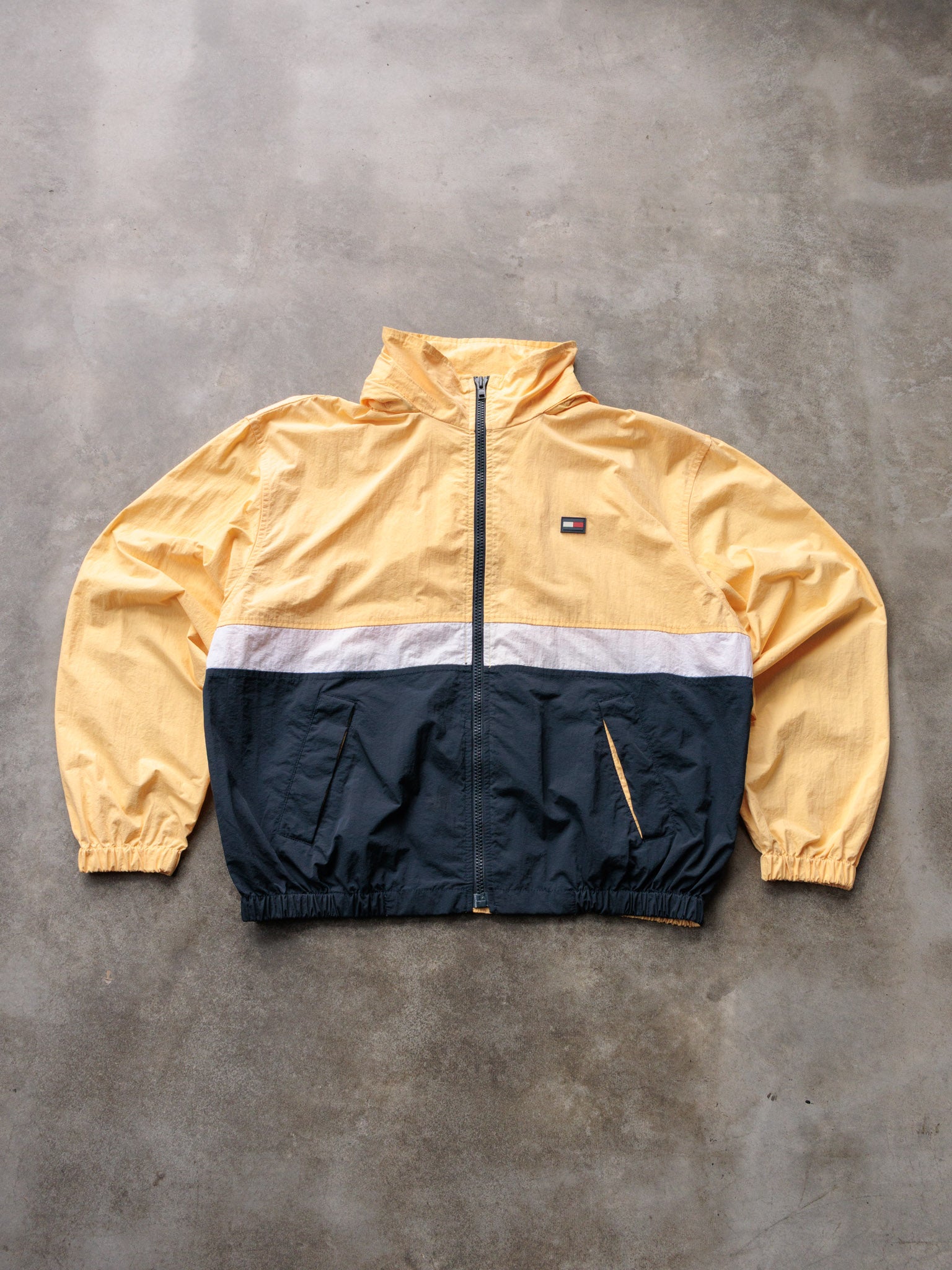 Vintage Yellow Tommy Hilfiger Colourblock Windbreaker (L)