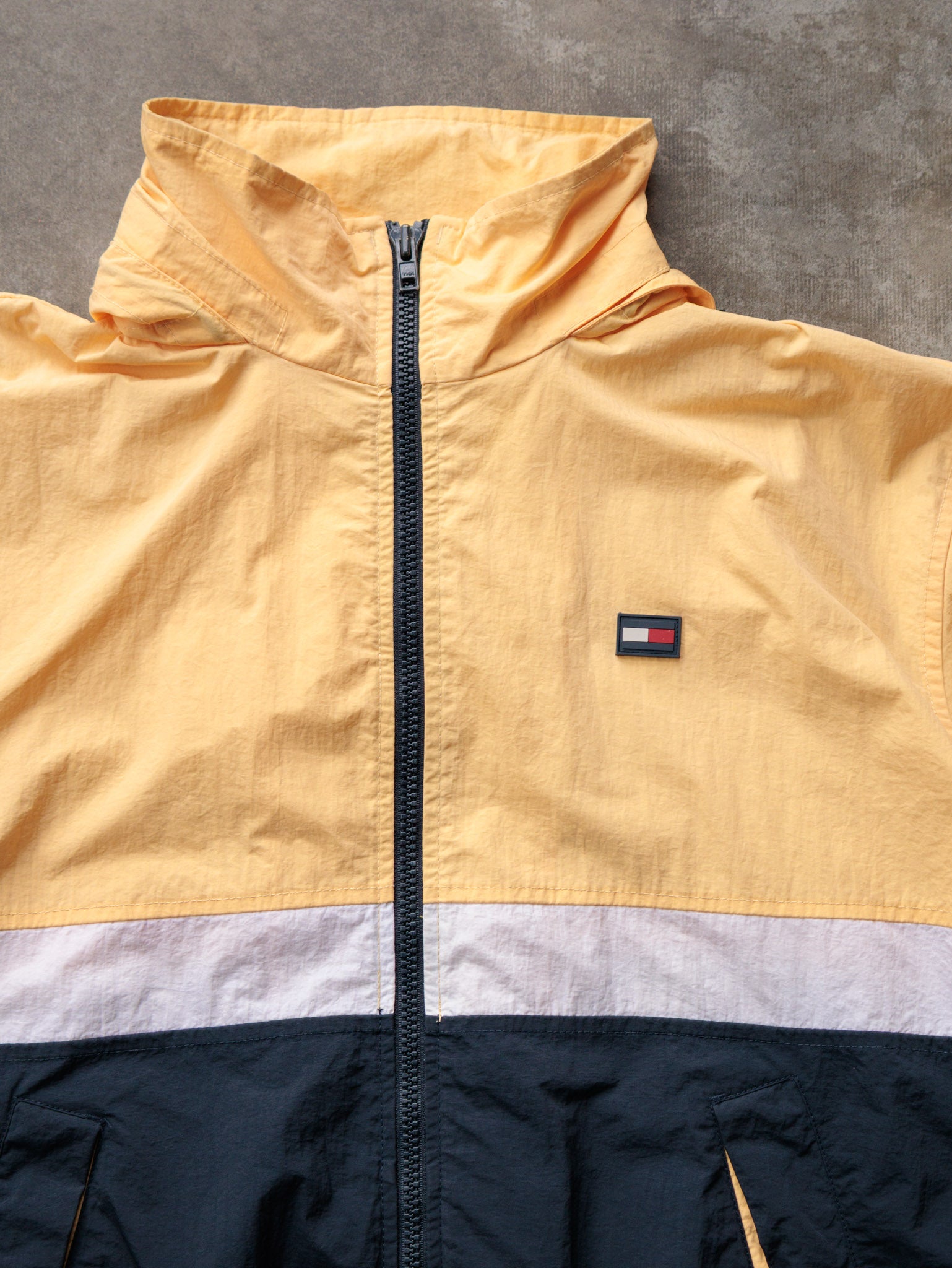Vintage Yellow Tommy Hilfiger Colourblock Windbreaker (L)