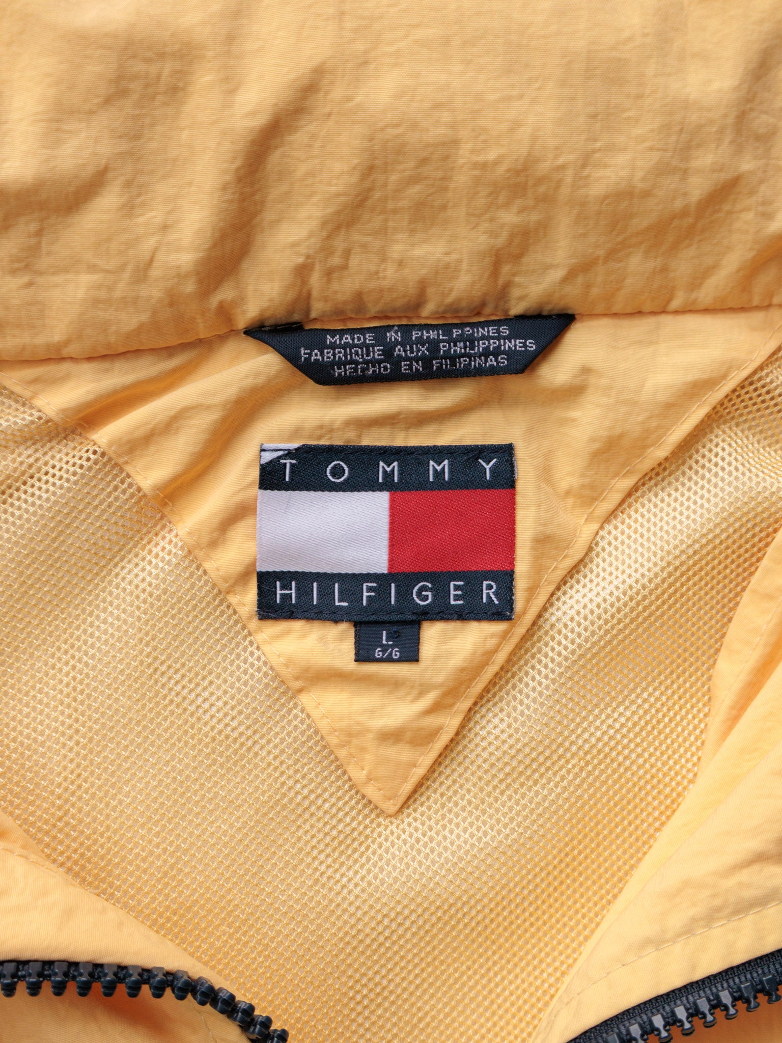 Vintage Yellow Tommy Hilfiger Colourblock Windbreaker (L)