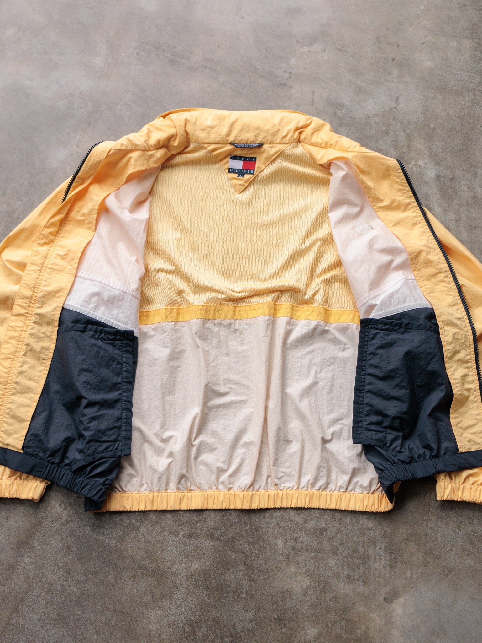 Vintage Yellow Tommy Hilfiger Colourblock Windbreaker (L)