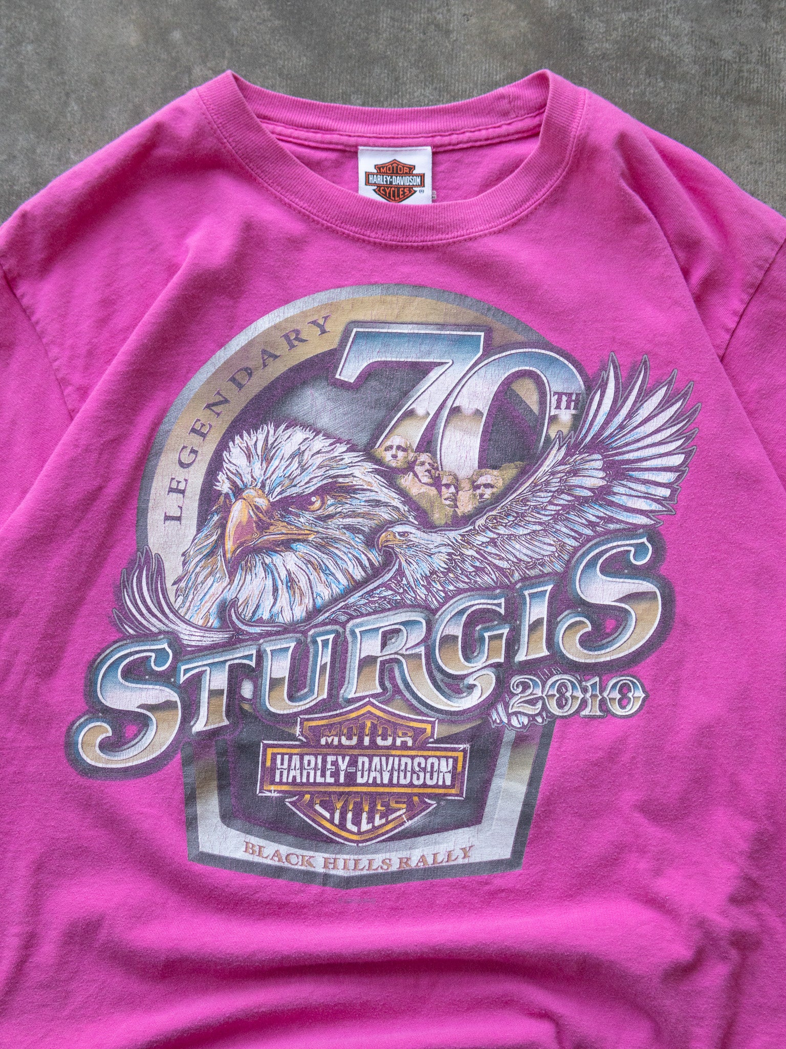 Vintage 2010 Pink Harley-Davidson Sturgis South Dakota Tee (M)