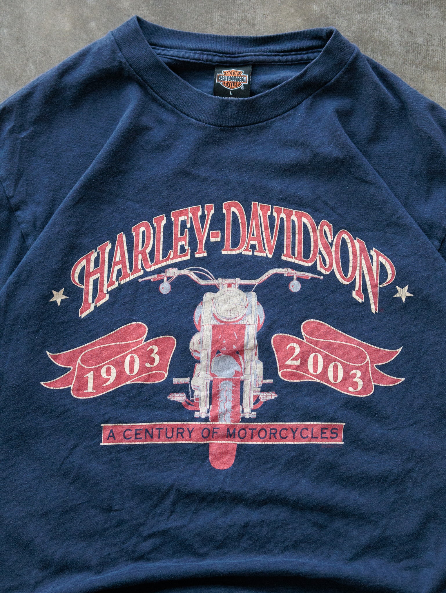 Vintage 2003 Navy Harley-Davidson Tulsa Oklahoma Tee (L)
