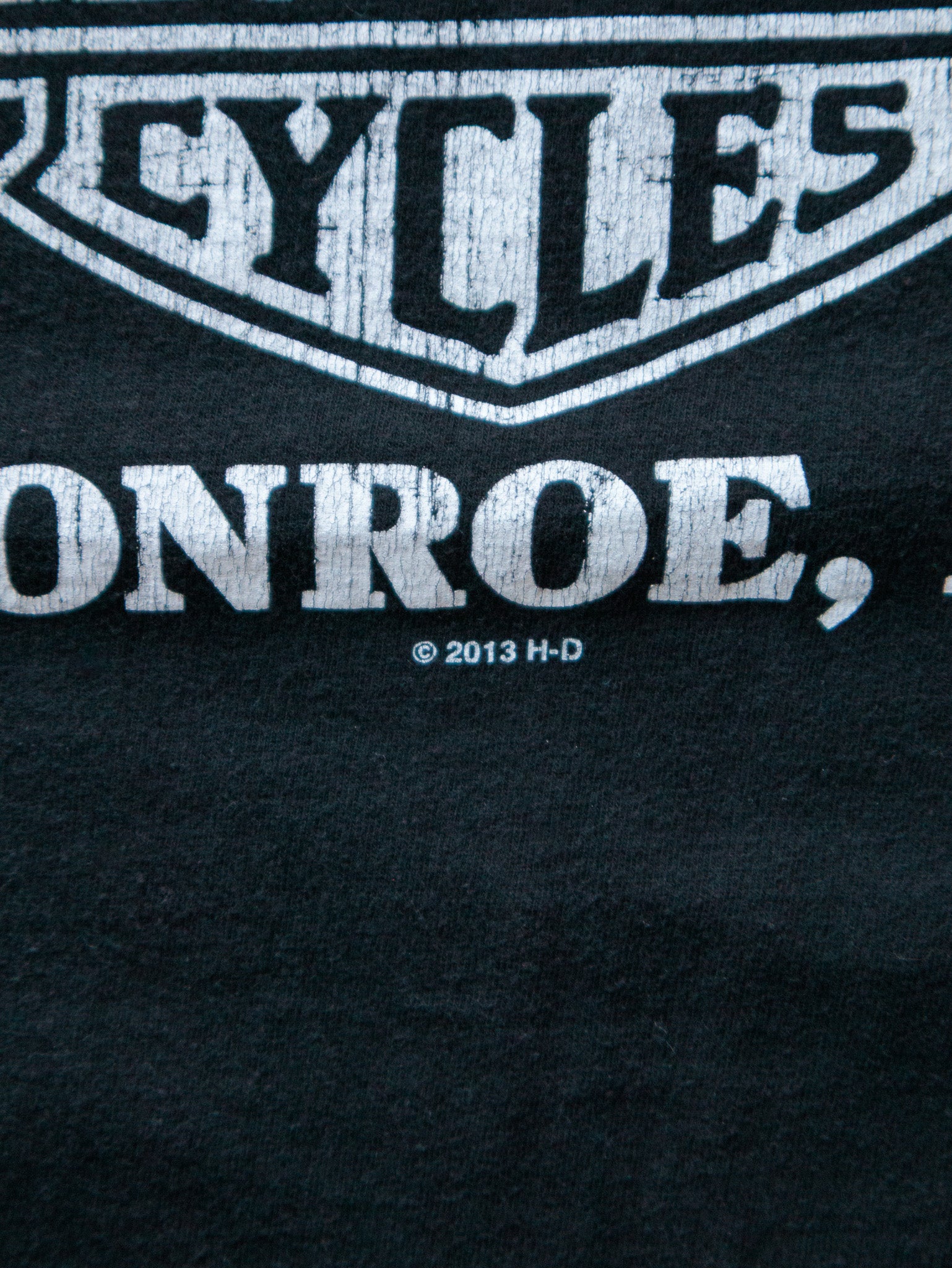Vintage Black Harley-Davidson Monroe Louisiana Tee (XL)