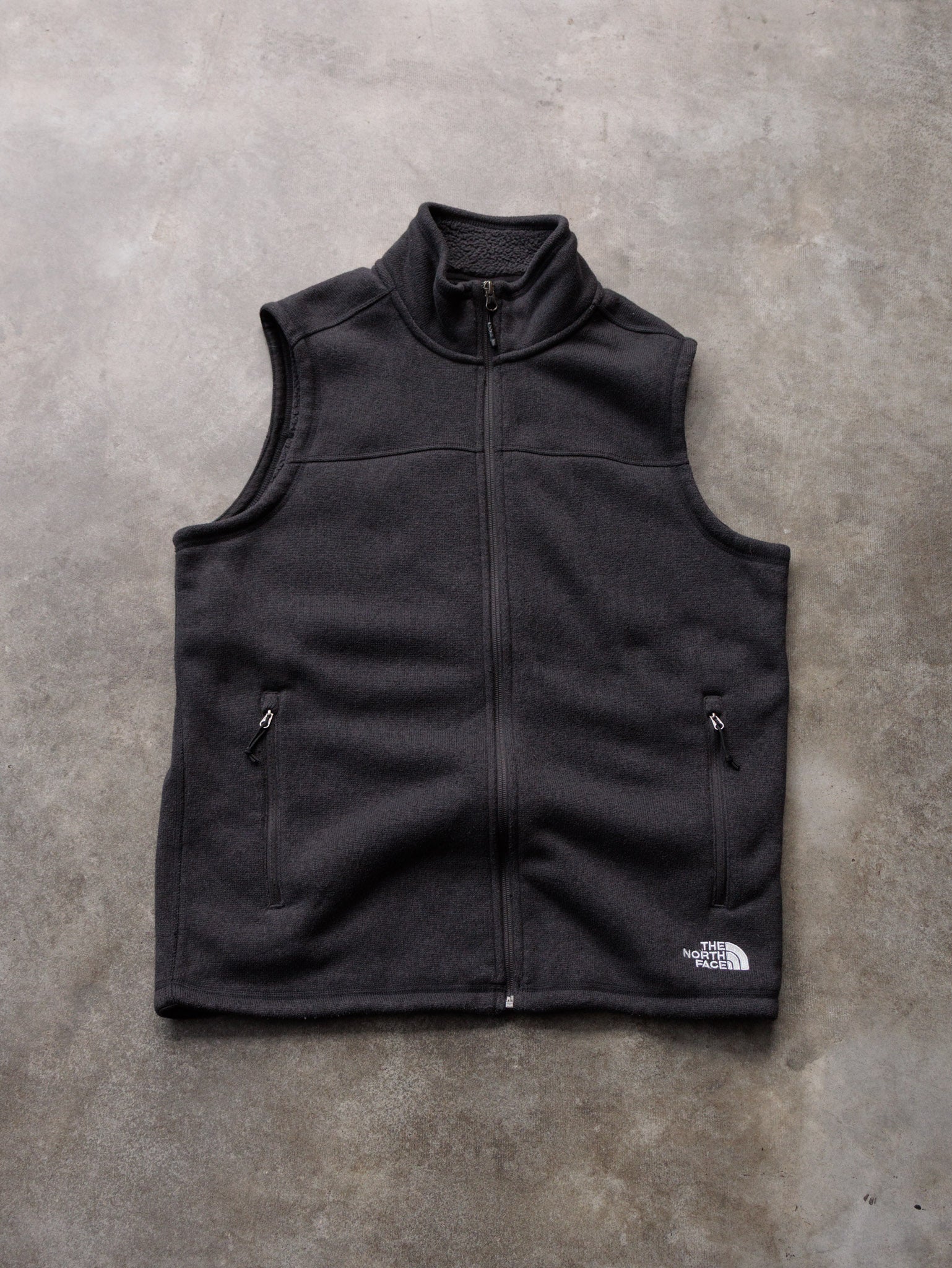 Vintage Black The North Face Sherpa-Lined Vest (L)