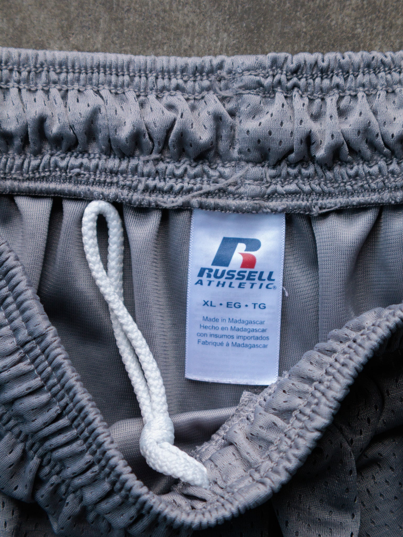Vintage Grey Russell Athletic Mesh Shorts (XL)