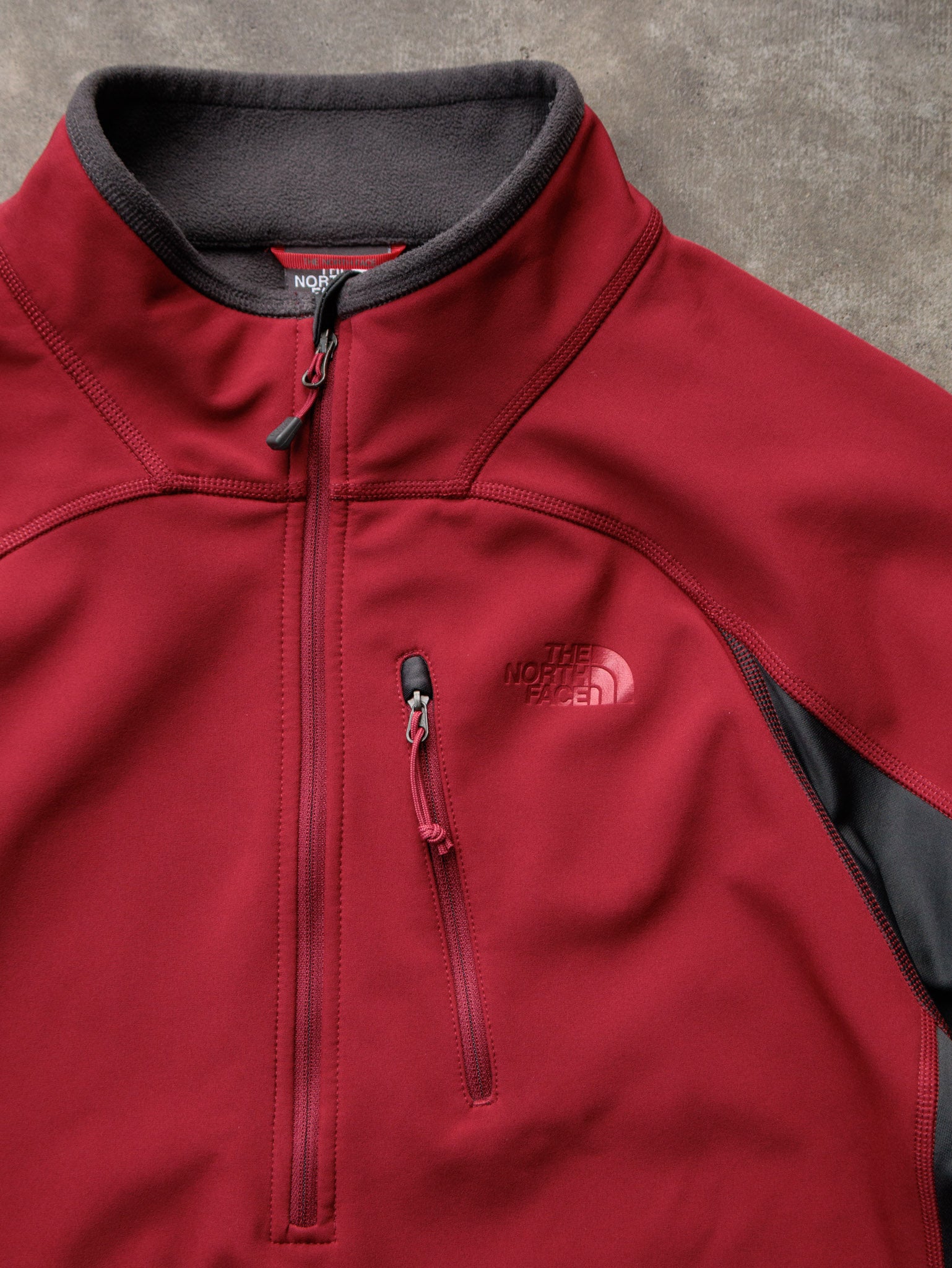 Vintage Red The North Face Colourblock Fleece Quarter Zip (L)