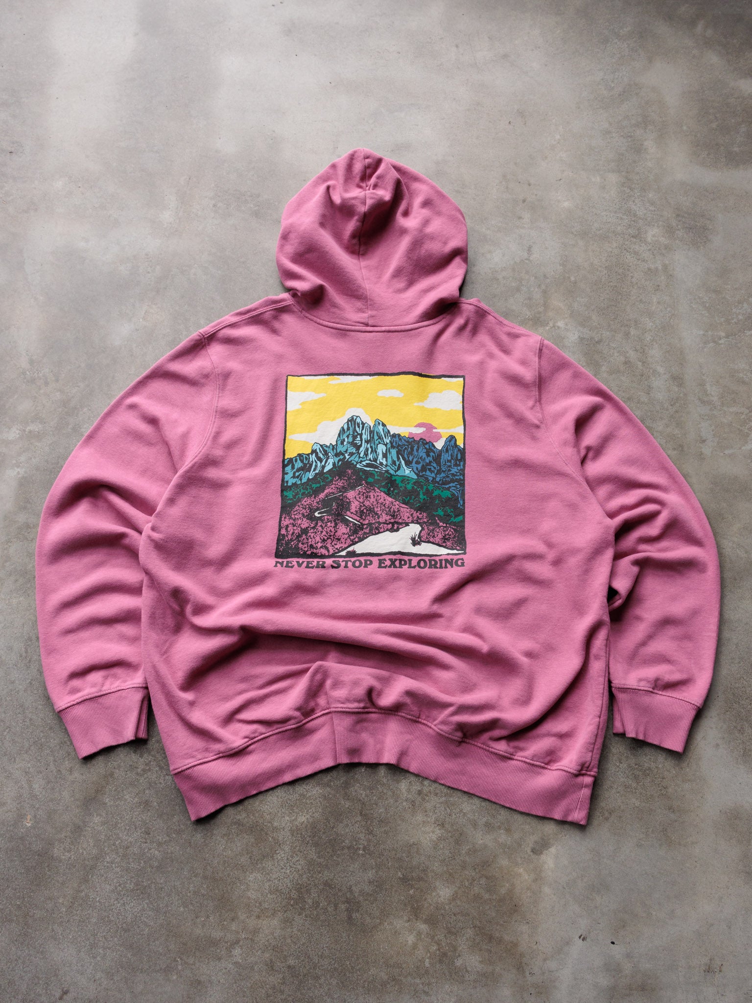 Vintage Pink The North Face Mountain Hoodie (2XL)