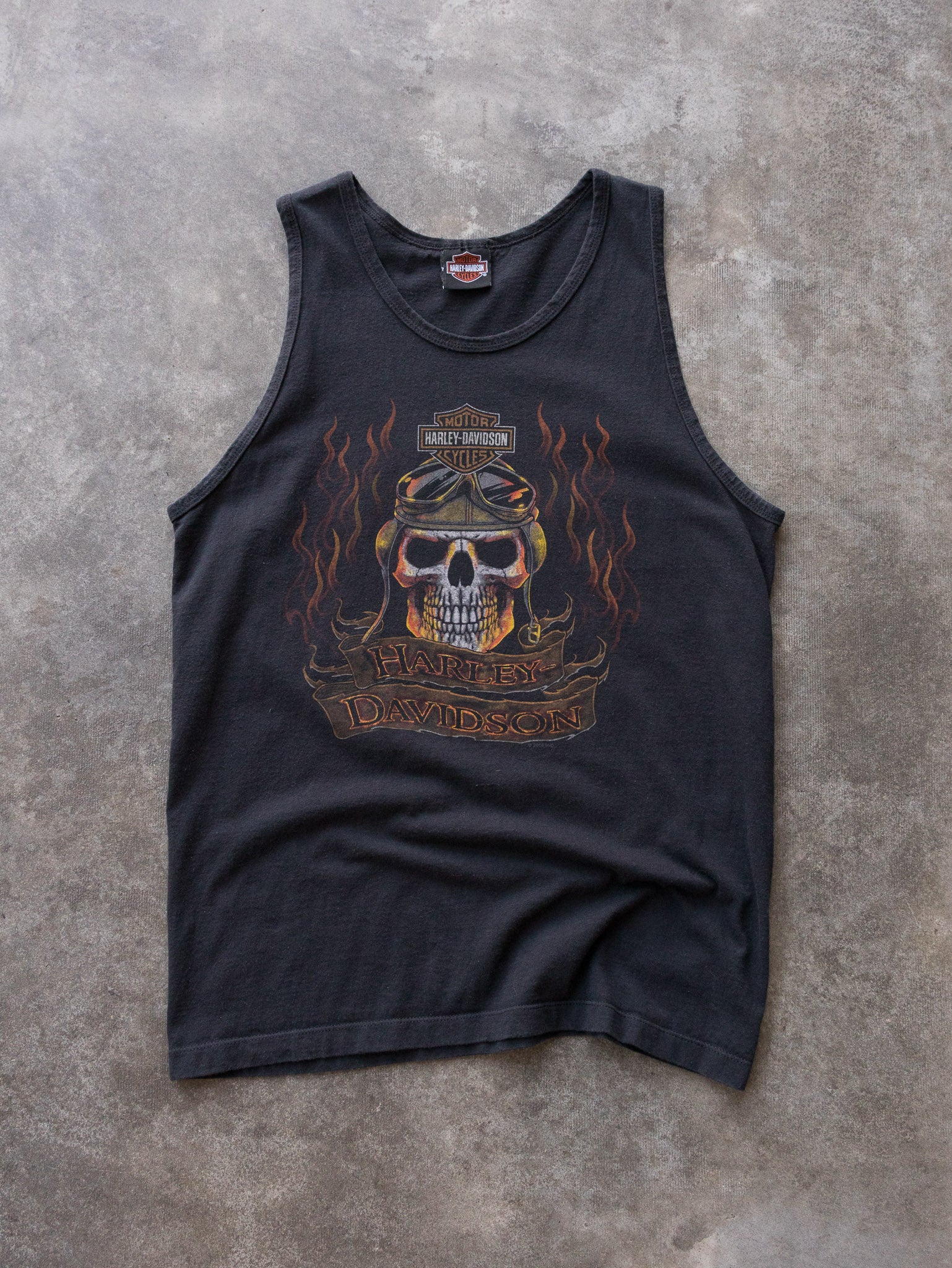 Vintage Black Harley-Davidson Mexico Skull Graphic Tank (M)