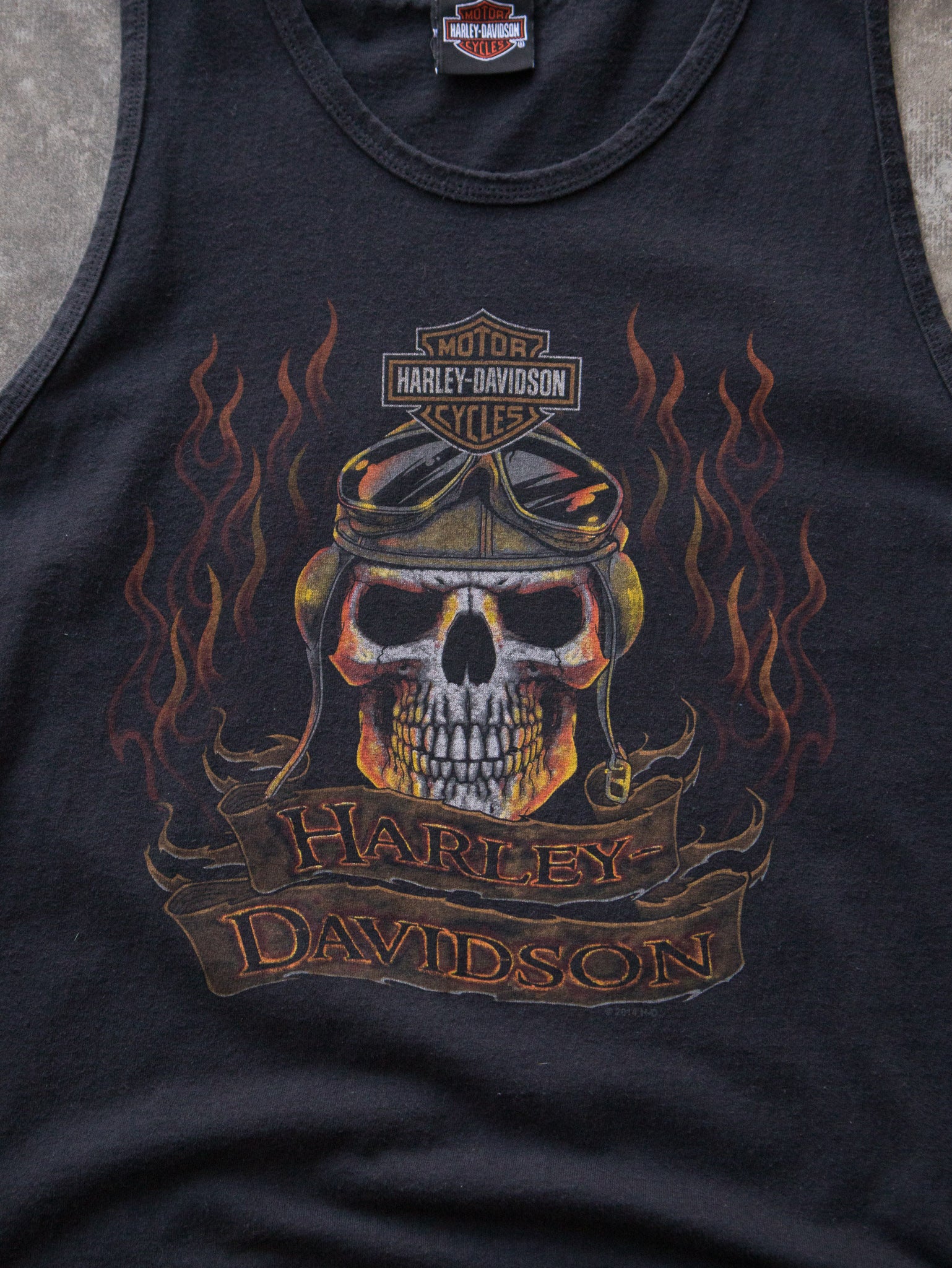Vintage Black Harley-Davidson Mexico Skull Graphic Tank (M)