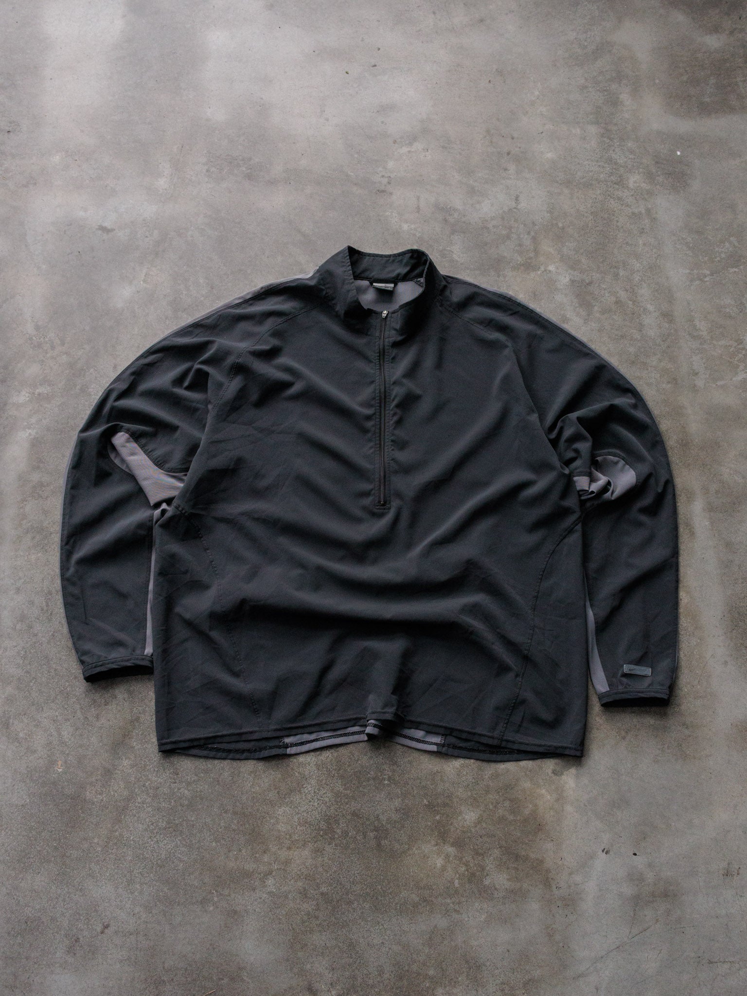 Vintage 00s Black Nike Colourblock Quarter Zip (XL)