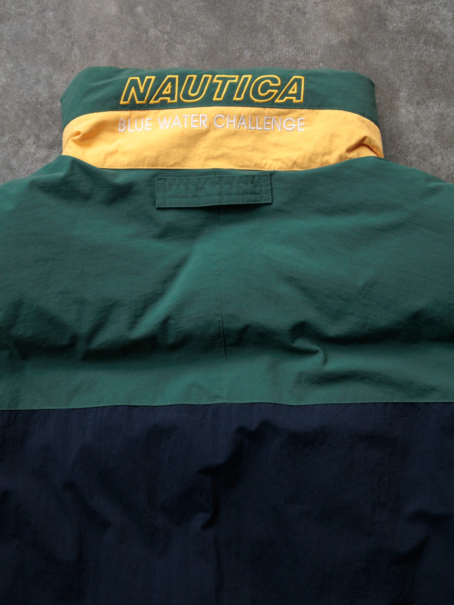 Vintage 90s Green, Navy & Yellow Nautica Reversible Jacket (-)
