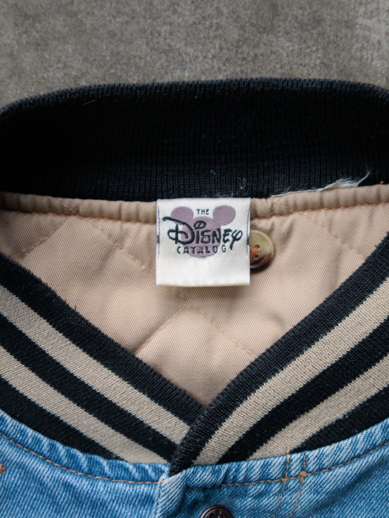 Vintage 90s Blue Denim Disney Mickey Mouse League Jacket (-)