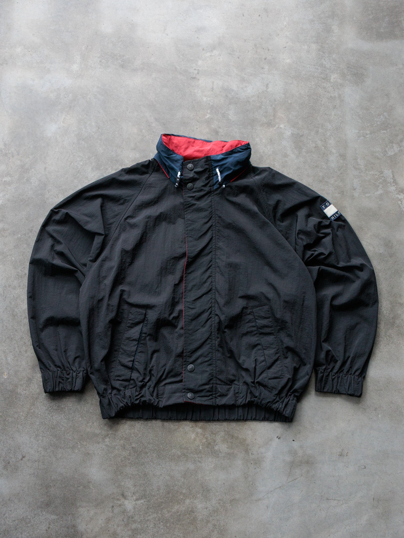 Vintage Black Tommy Hilfiger Jacket (XL)