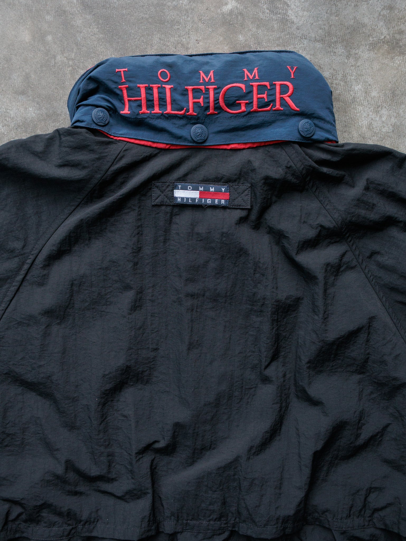 Vintage Black Tommy Hilfiger Jacket (XL)
