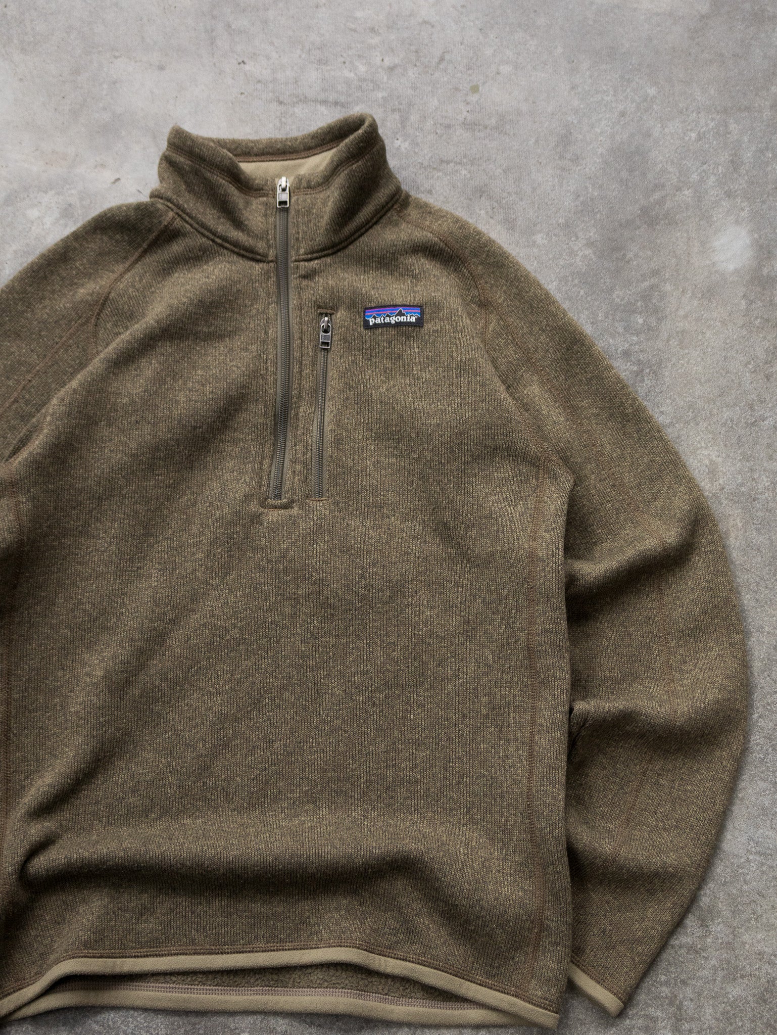 Vintage Olive Patagonia Quarter Zip Fleece (S)
