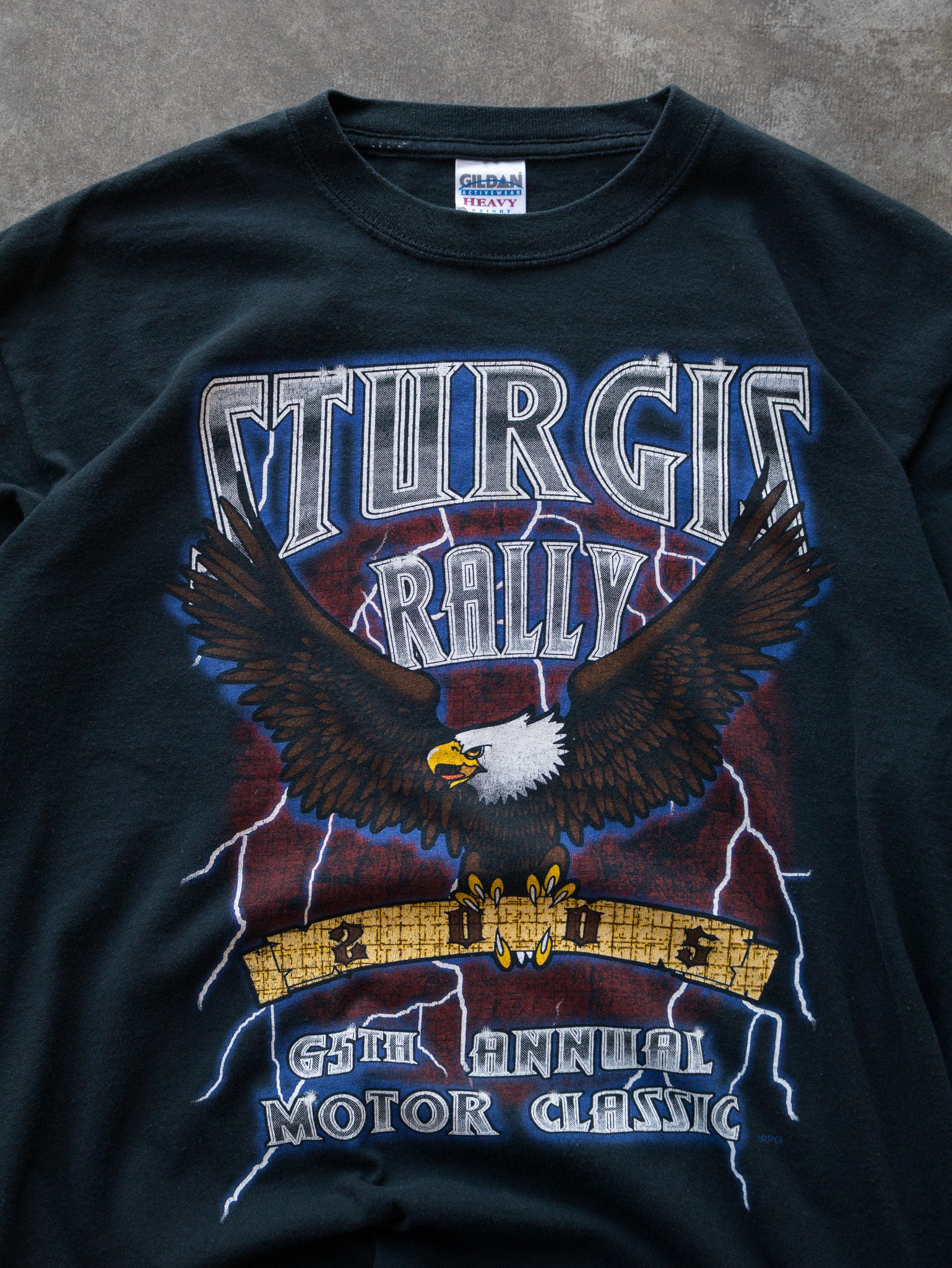 Vintage Faded Black 2005 Sturgis Rally Eagle Tee (M)