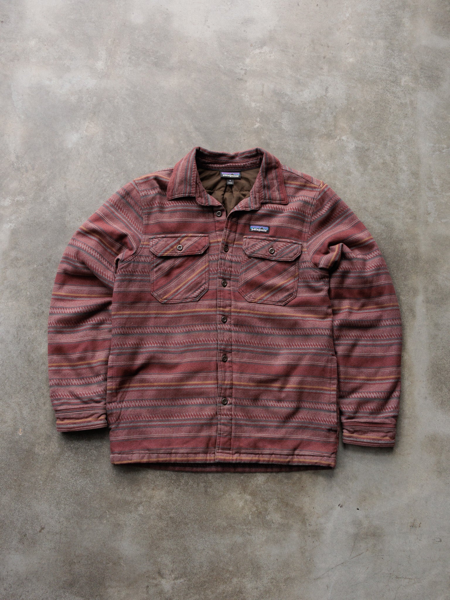 Red Striped Patagonia Flannel Jacket (M)