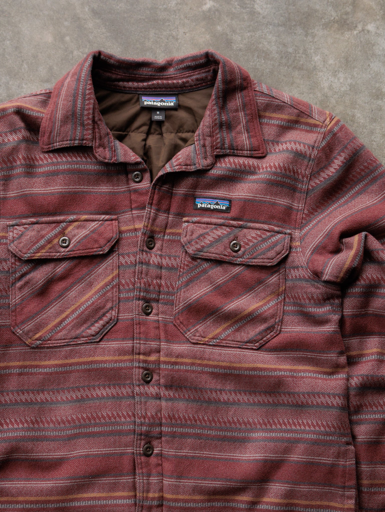 Red Striped Patagonia Flannel Jacket (M)