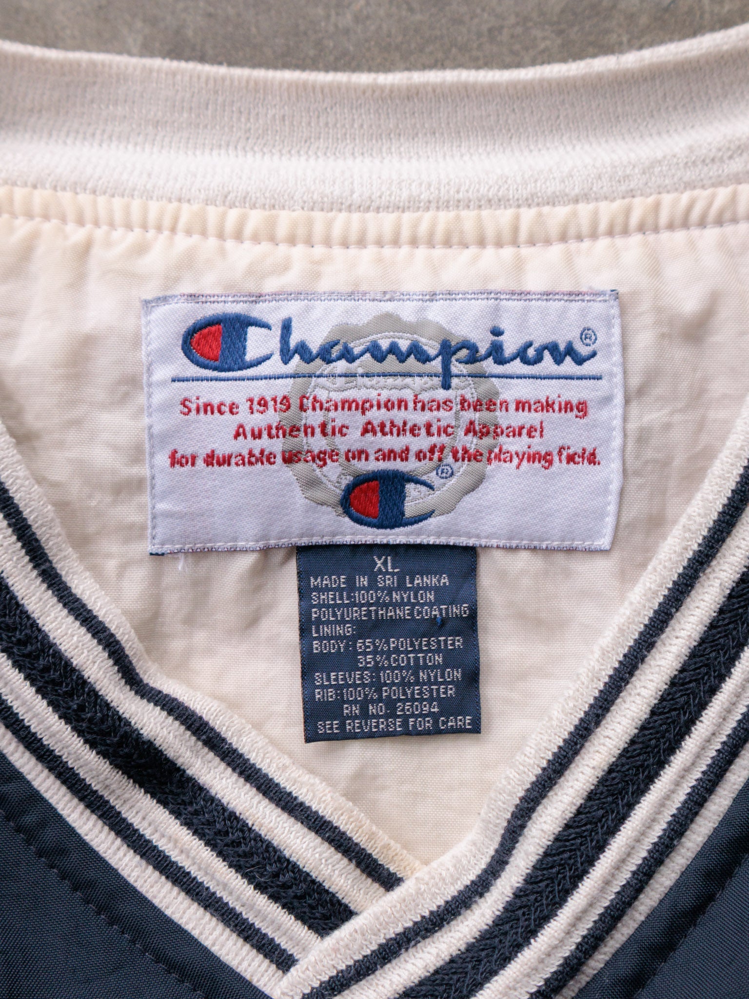 Vintage 90s Navy Champion Bethel Jacket (XL)