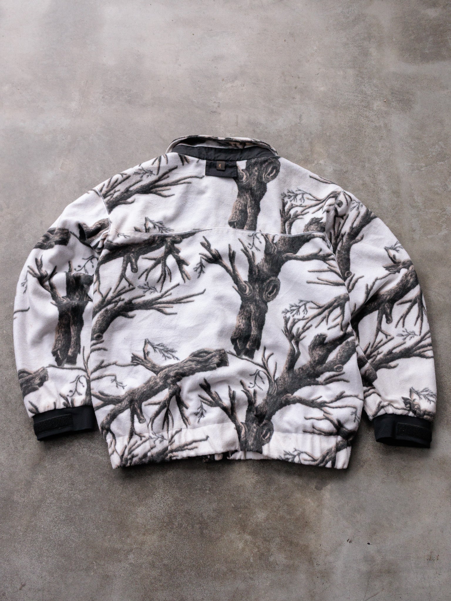 Vintage 00s White Camo Browning Hydro Fleece Jacket (XL)