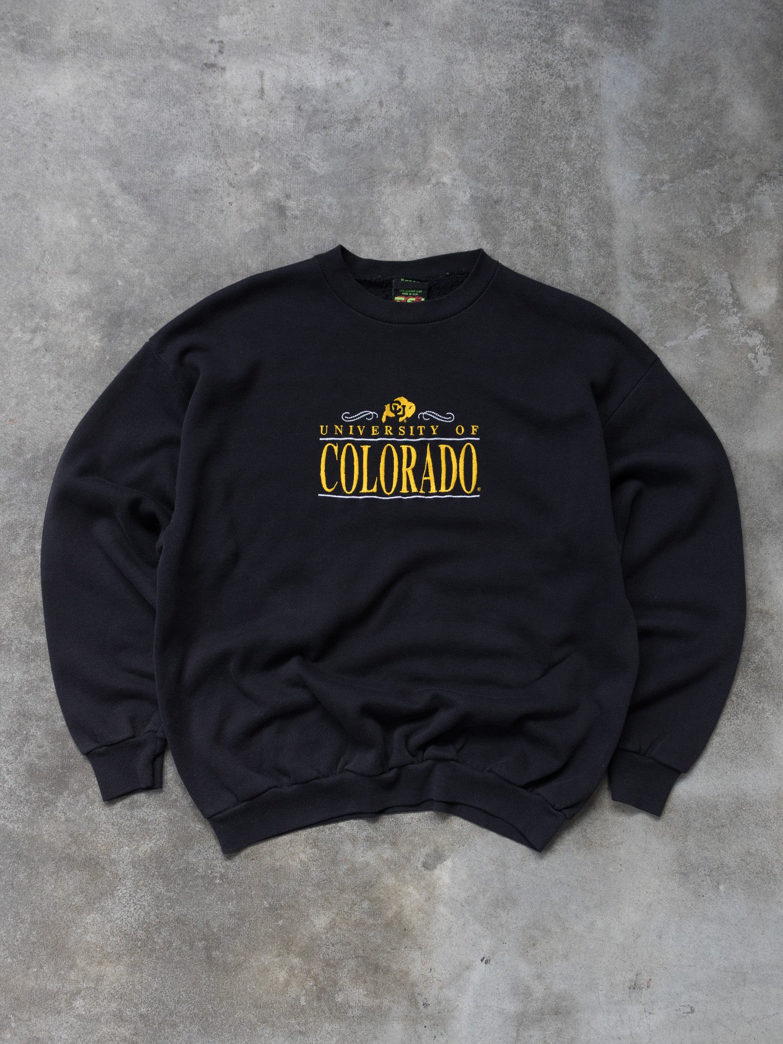 Vintage Black University of Colorado Sweatshirt (XL)