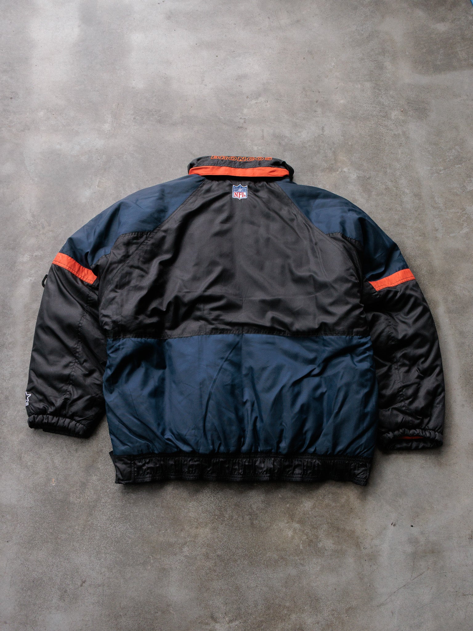 Vintage 90s Black Starter Denver Broncos Colourblock Pullover Jacket (L)