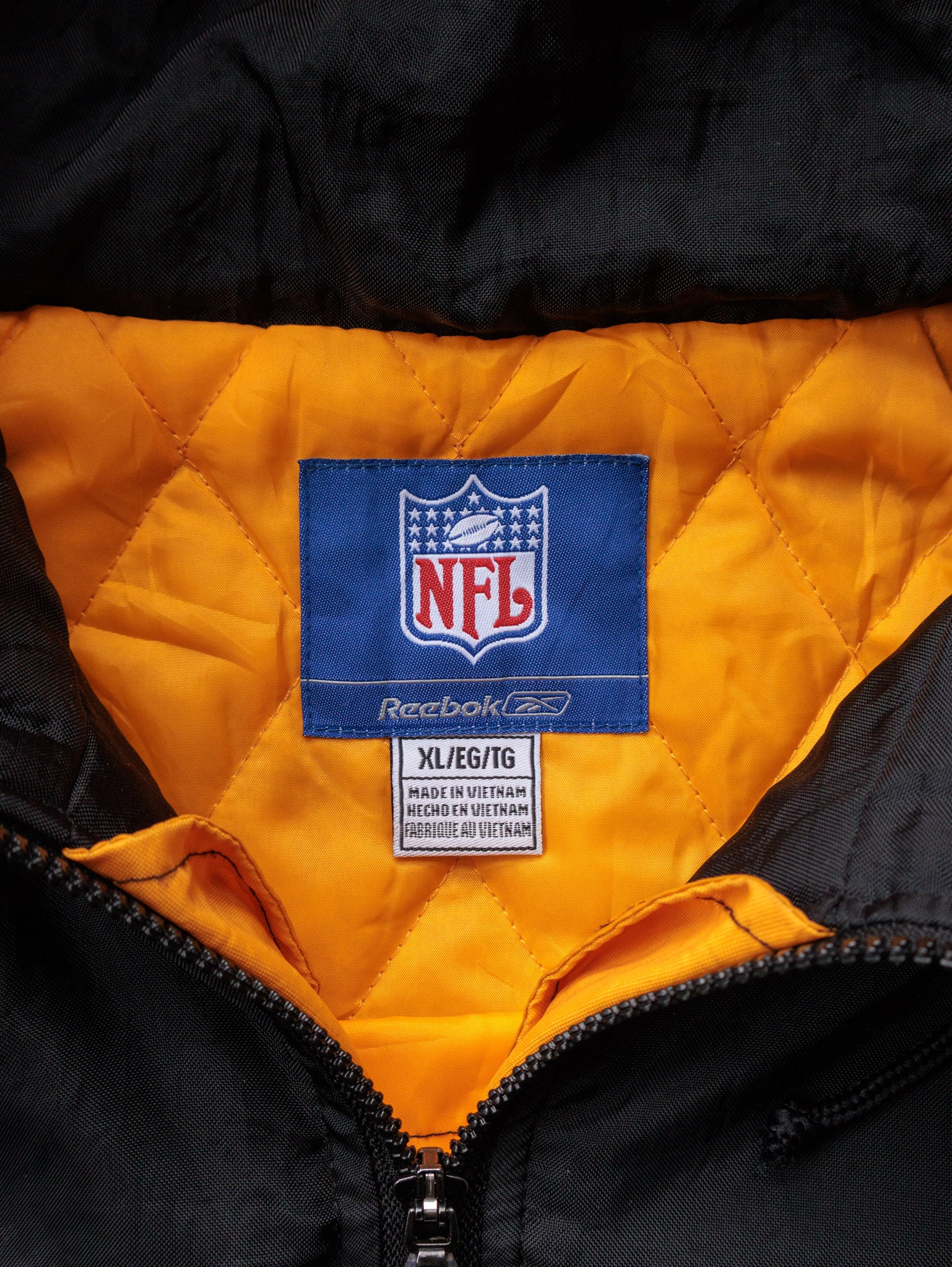 Vintage 00s Black Reebok Pittsburgh Steelers Puffer Jacket (XL)