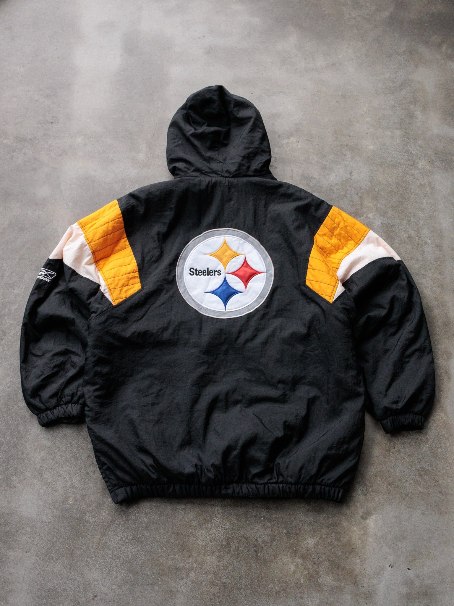 Vintage 00s Black Reebok Pittsburgh Steelers Puffer Jacket (XL)