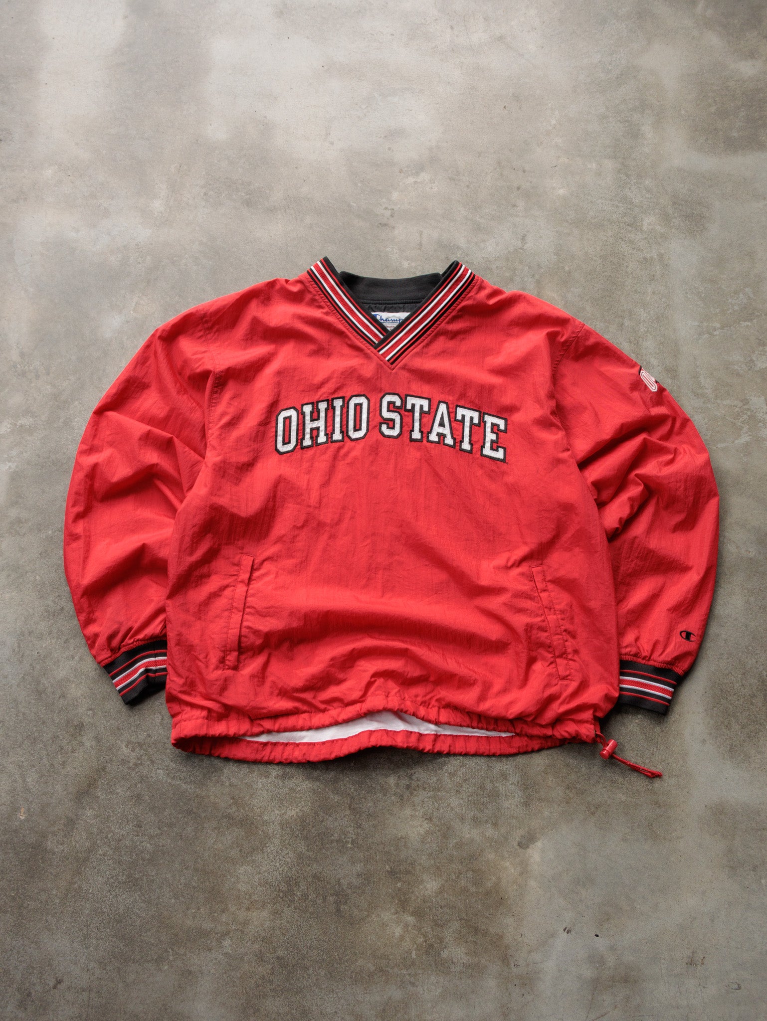 Vintage 90s Red Champion Ohio State Pullover Jacket (L)