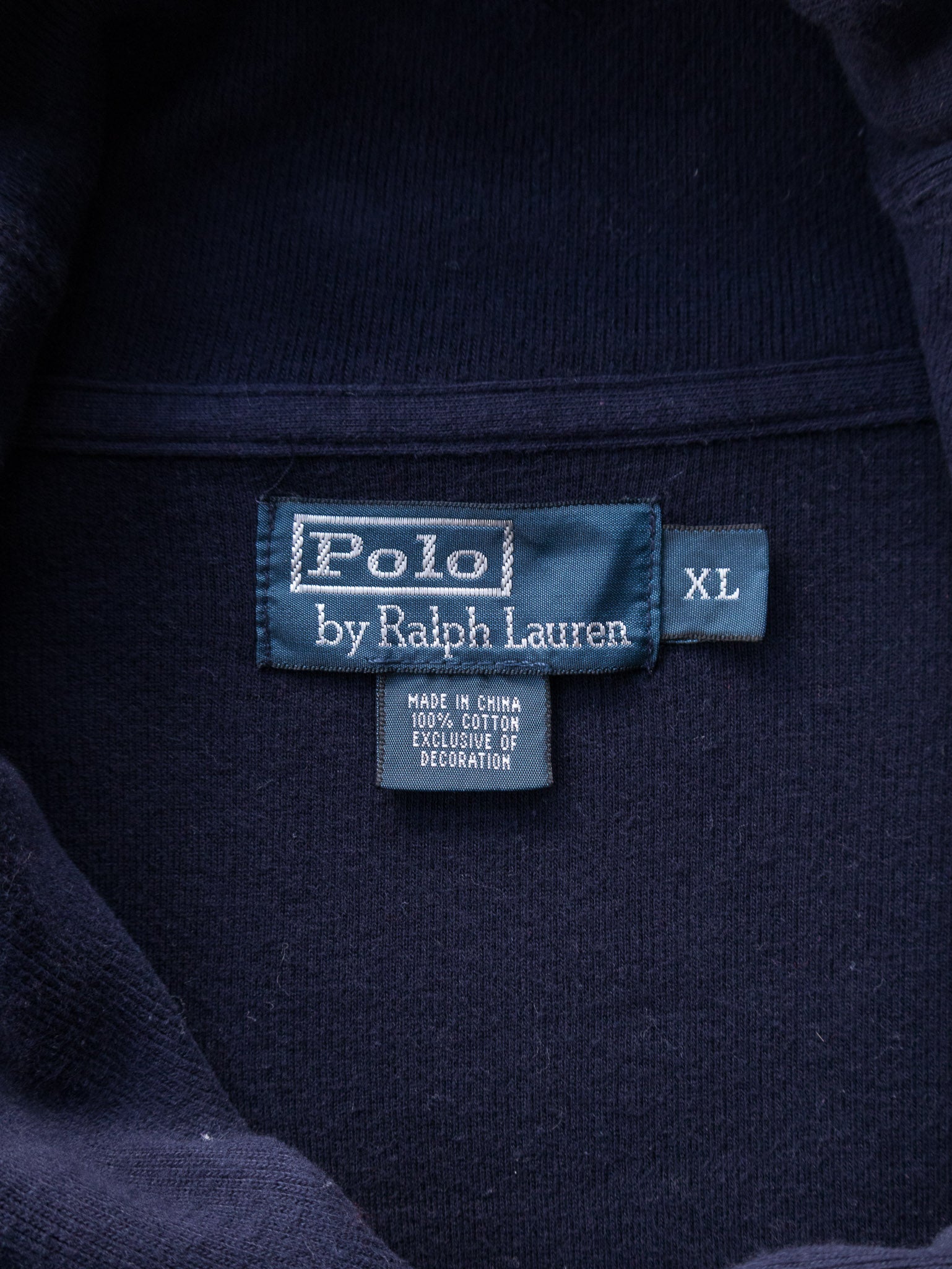 Vintage Navy Polo Ralph Lauren Shawl Neck Knit (XL)