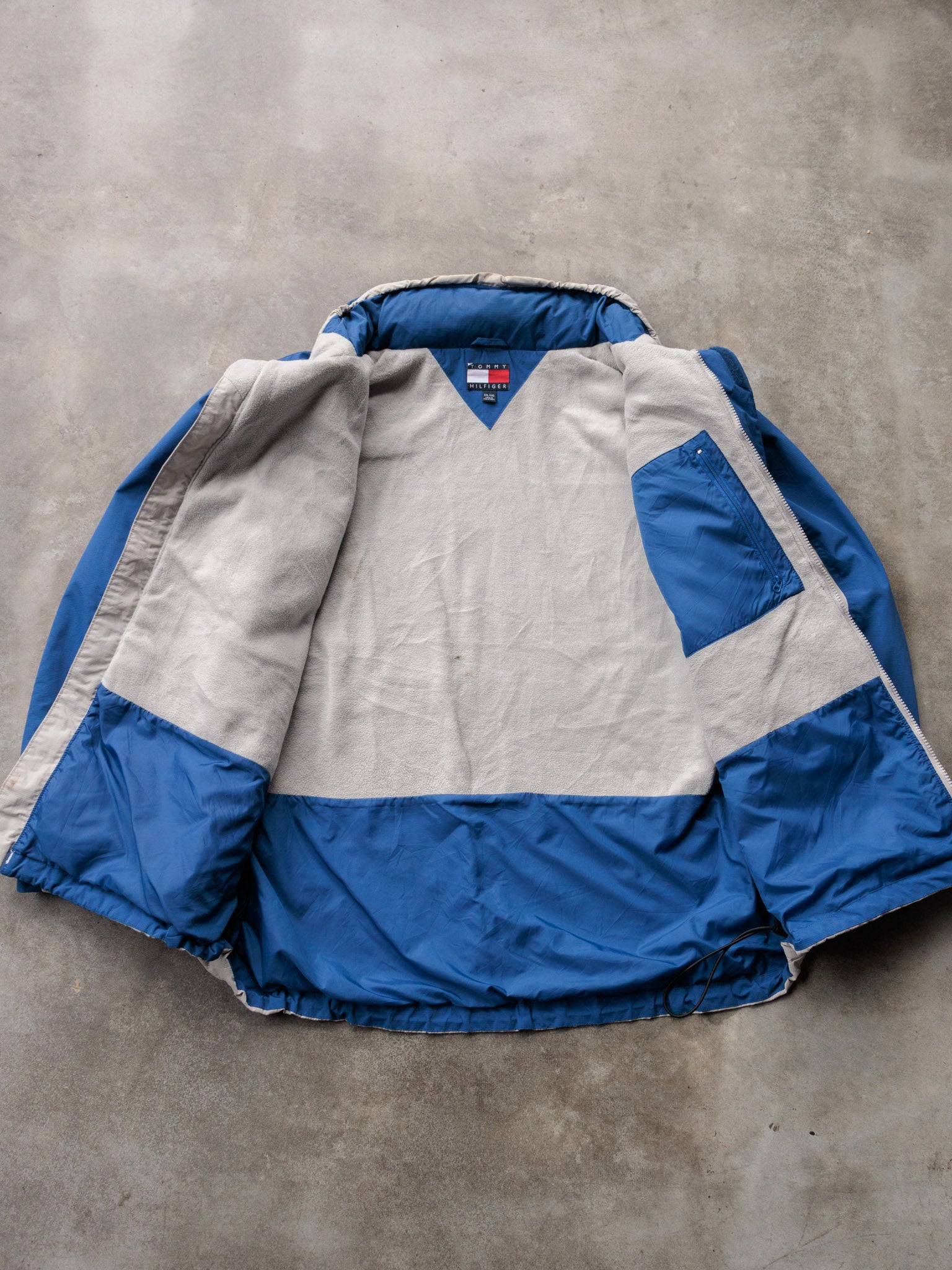 Vintage 00s Blue Tommy Hilfiger Colourblock Jacket (2XL)
