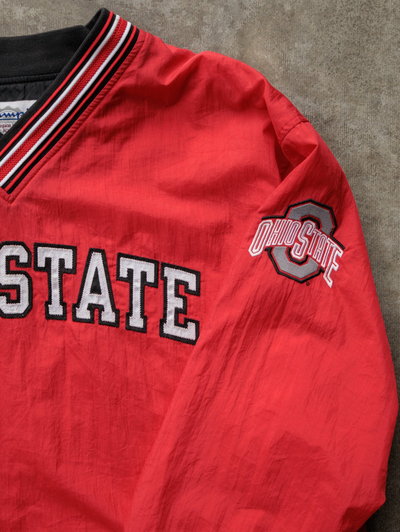 Vintage 90s Red Champion Ohio State Pullover Jacket (L)