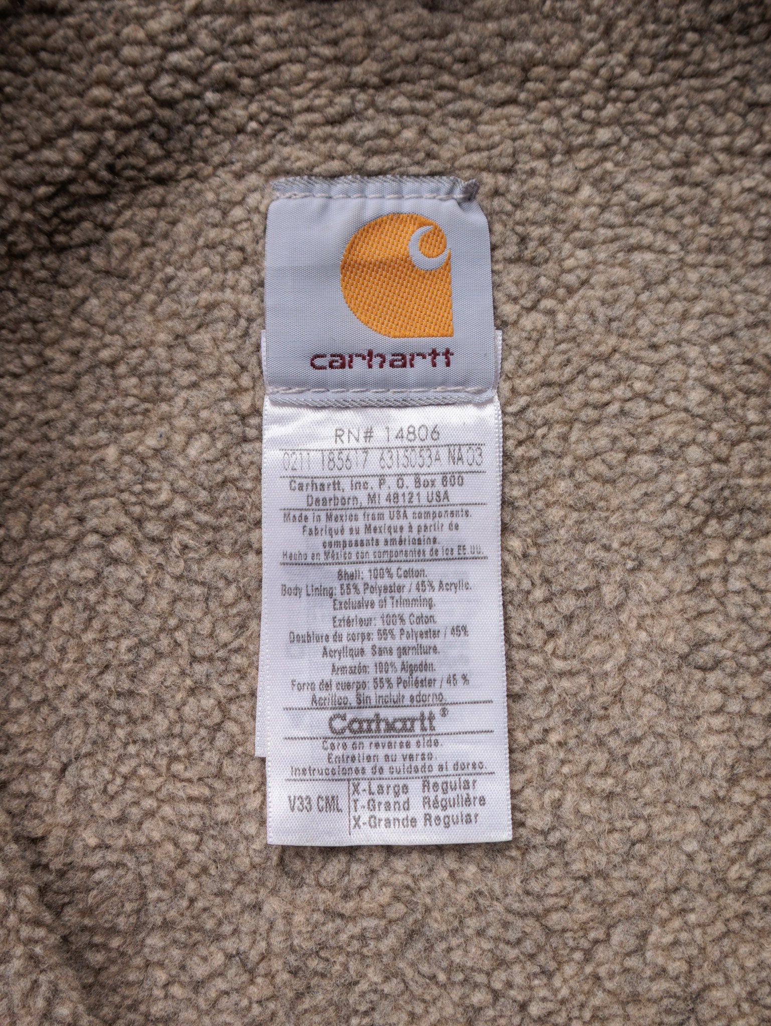 Vintage Brown Carhartt Sherpa-Lined Vest (XL)