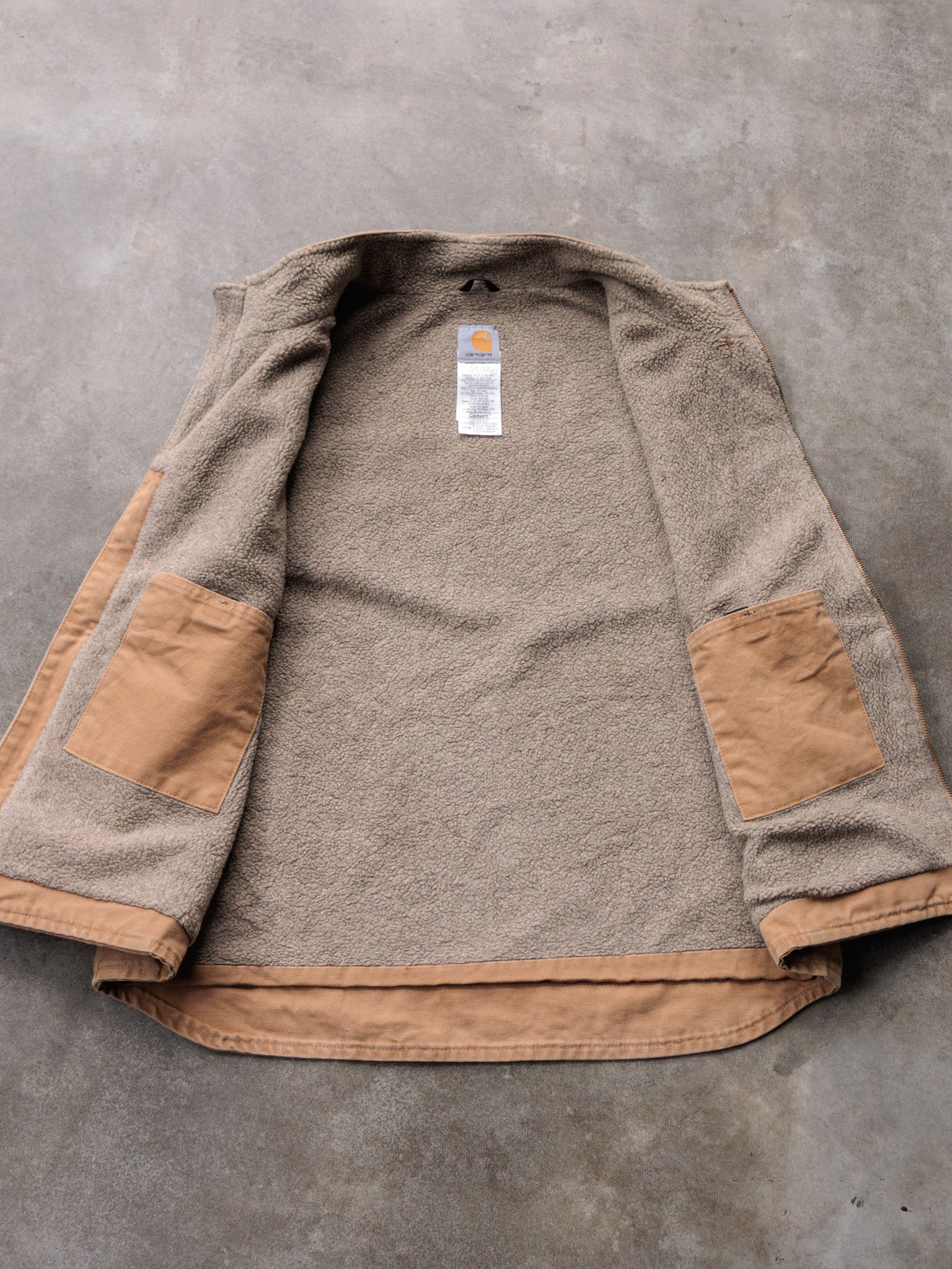 Vintage Brown Carhartt Sherpa-Lined Vest (XL)