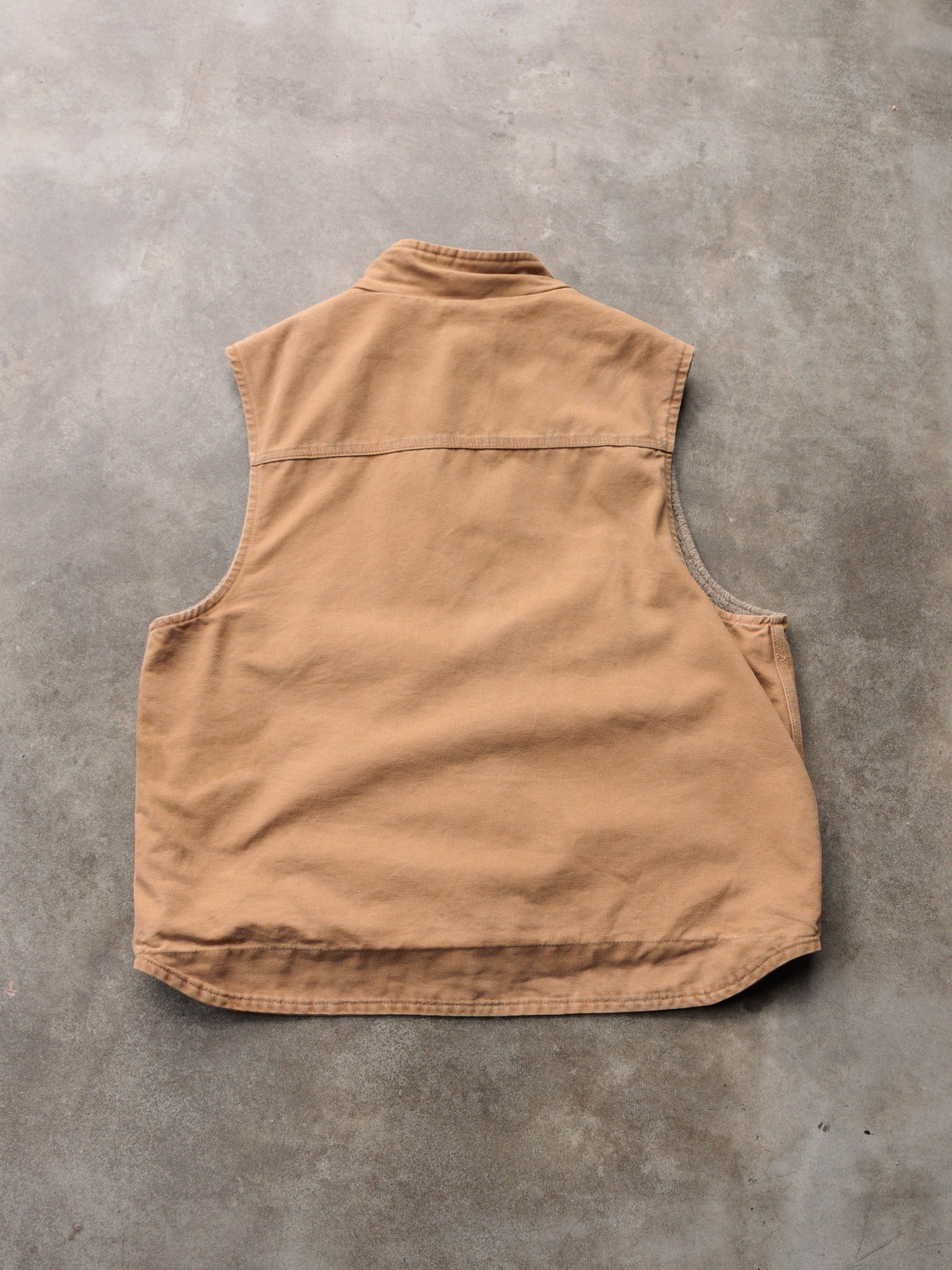 Vintage Brown Carhartt Sherpa-Lined Vest (XL)