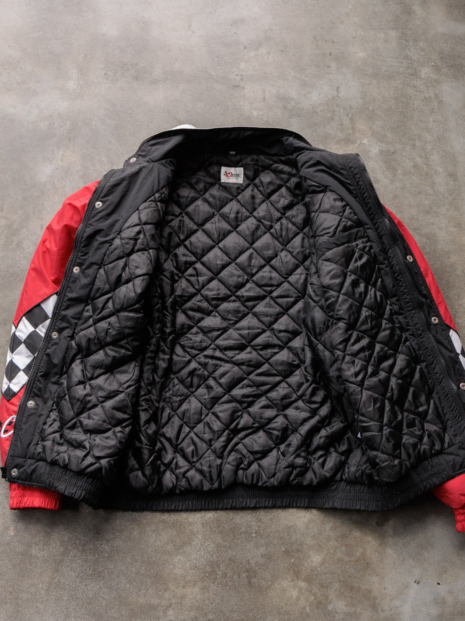Vintage 90s Red NASCAR Racing Colourblock Puffer Jacket (2XL)