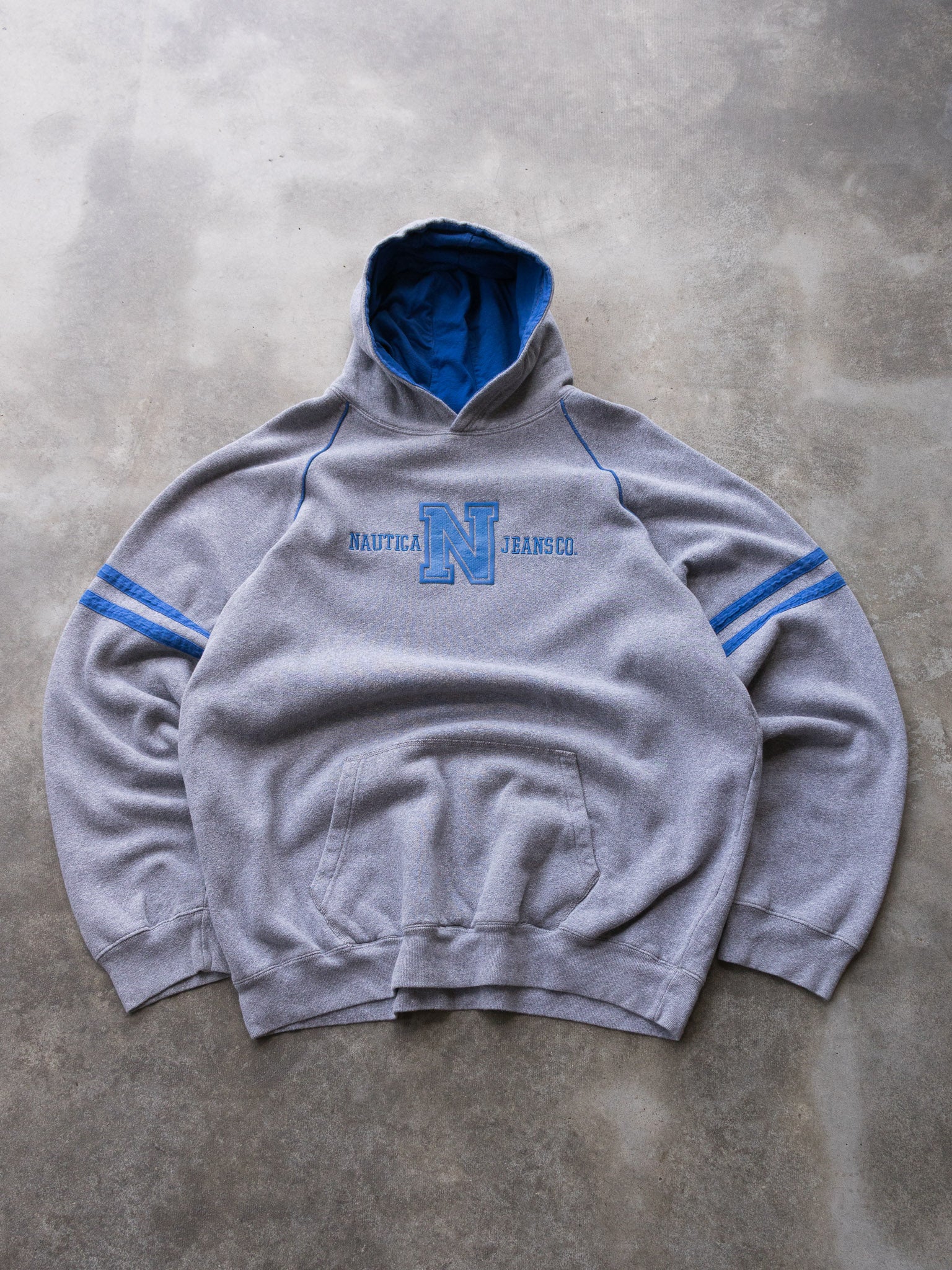 Vintage 00s Grey Nautica Jeans Co. Hoodie (2XL)