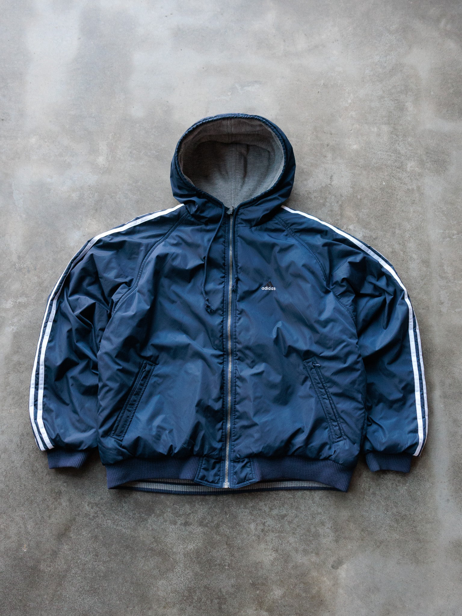 Vintage Navy & Grey Adidas Reversible Jacket (-)