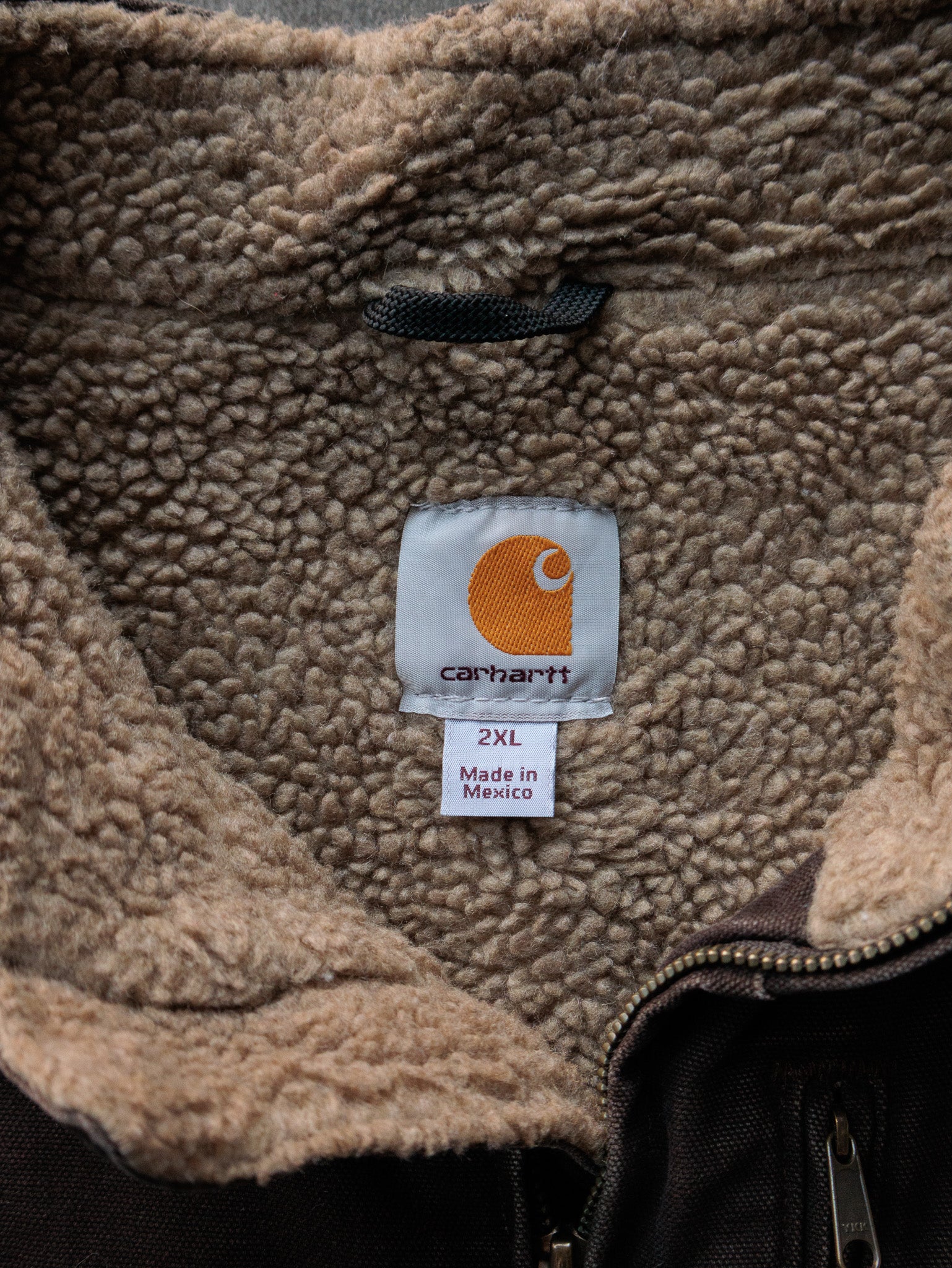 Vintage Brown Carhartt Sherpa-Lined Vest (2XL)