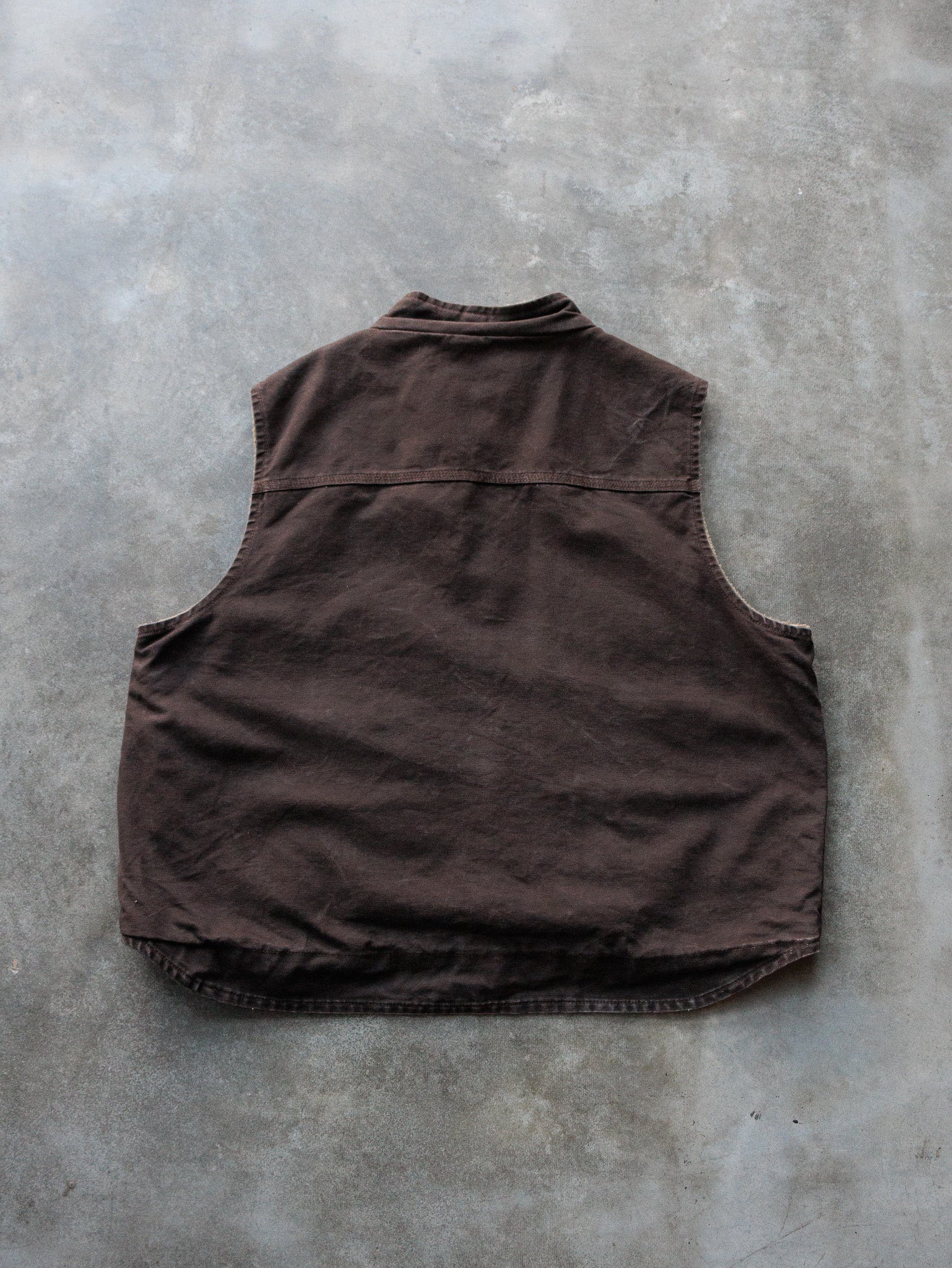 Vintage Brown Carhartt Sherpa-Lined Vest (2XL)