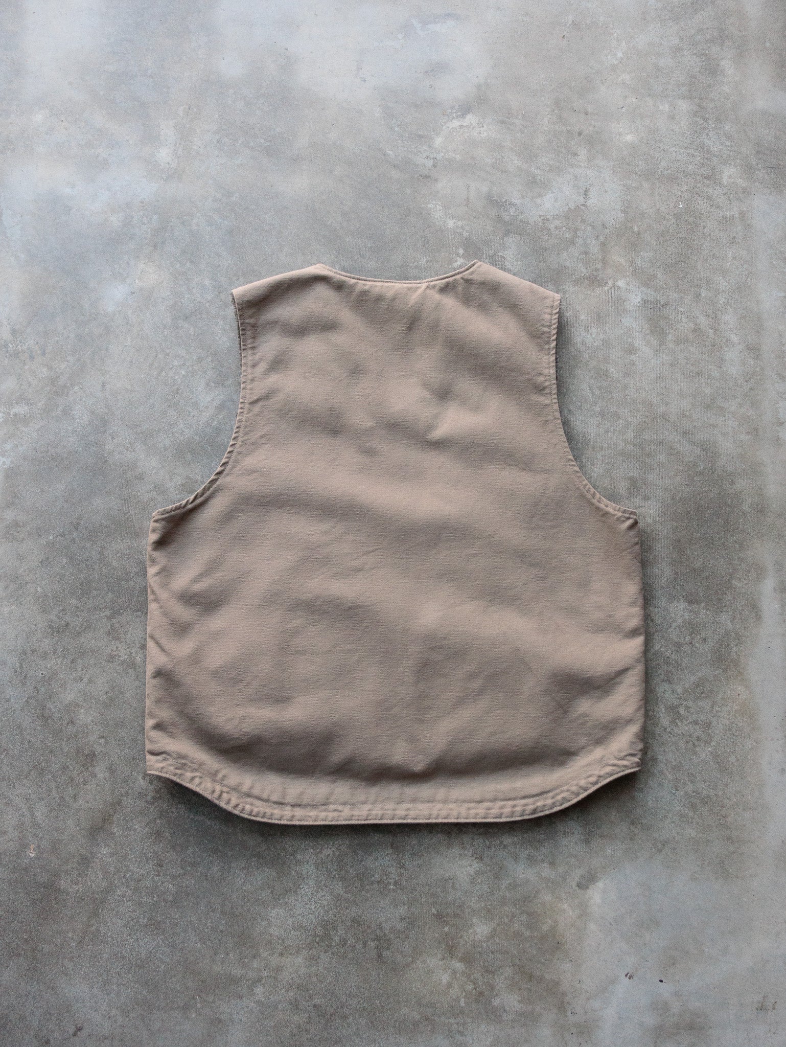 Vintage Tan Carhartt Sherpa-Lined Vest (L)
