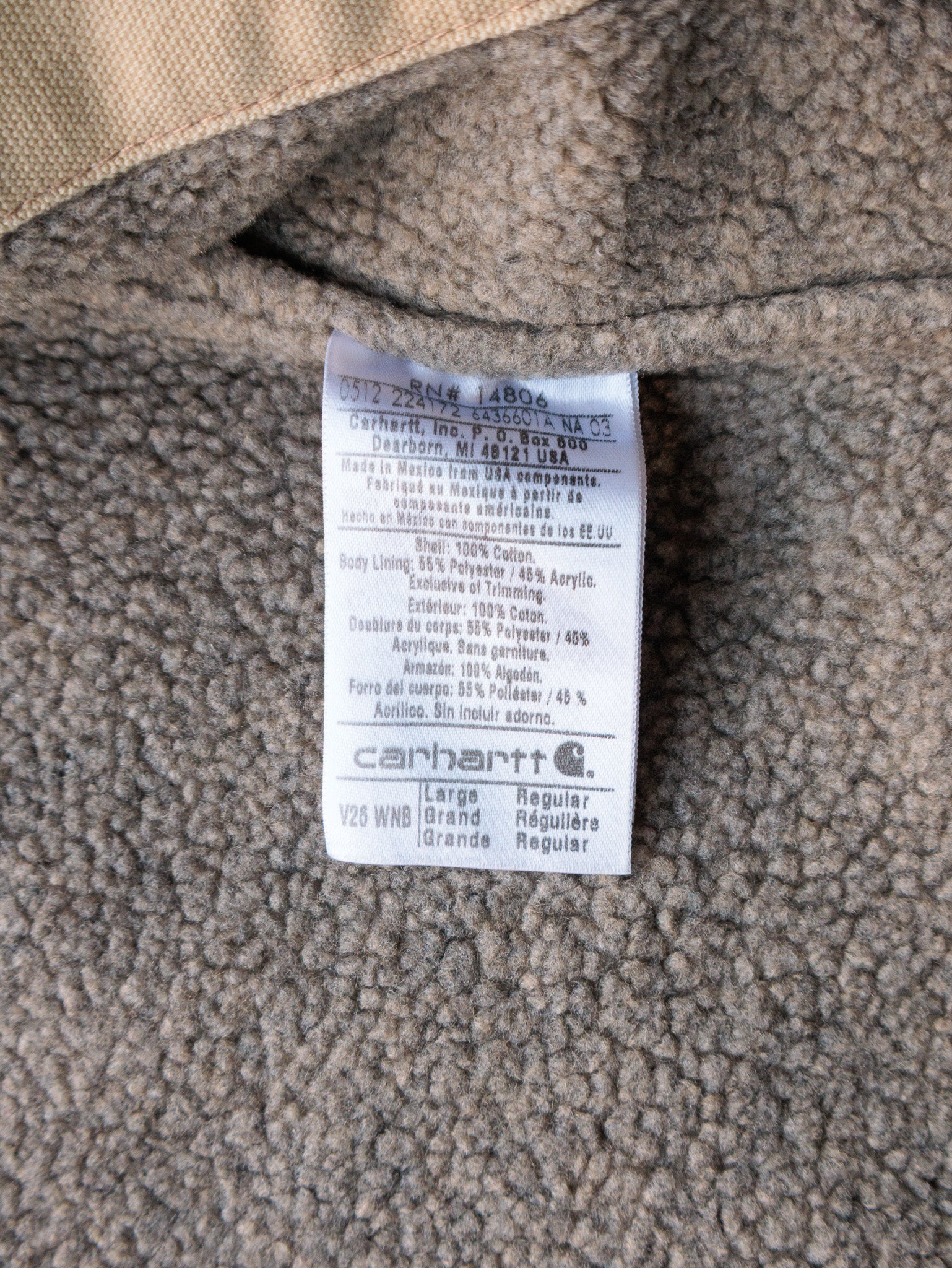 Vintage Beige Carhartt Sherpa-Lined Vest (L)